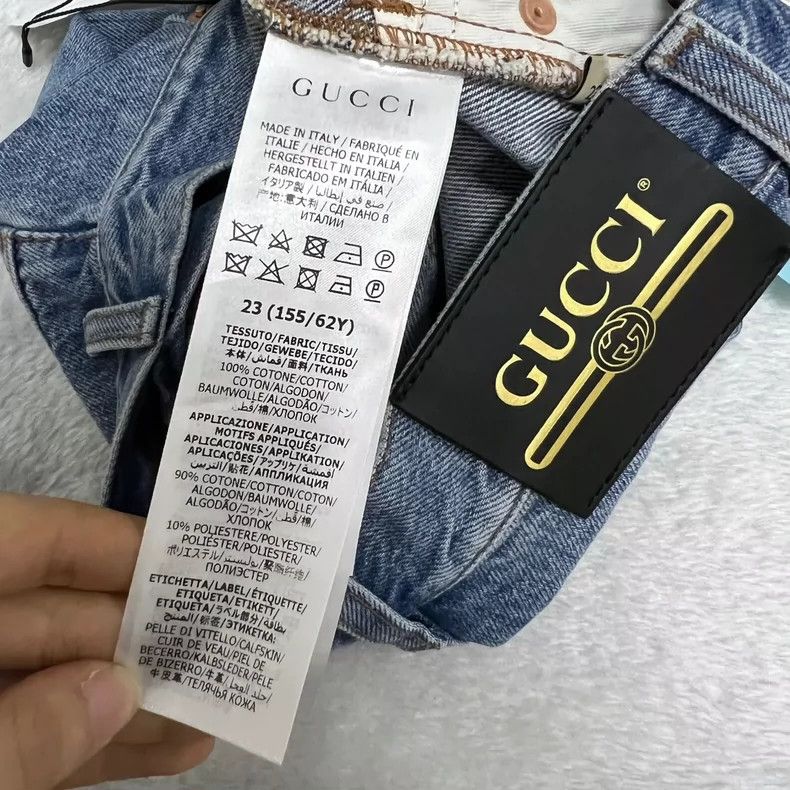Gucci Gucci Size 23 Apple letter embroidery logo shorts 2502-Nex Size US 27 - 5 Thumbnail