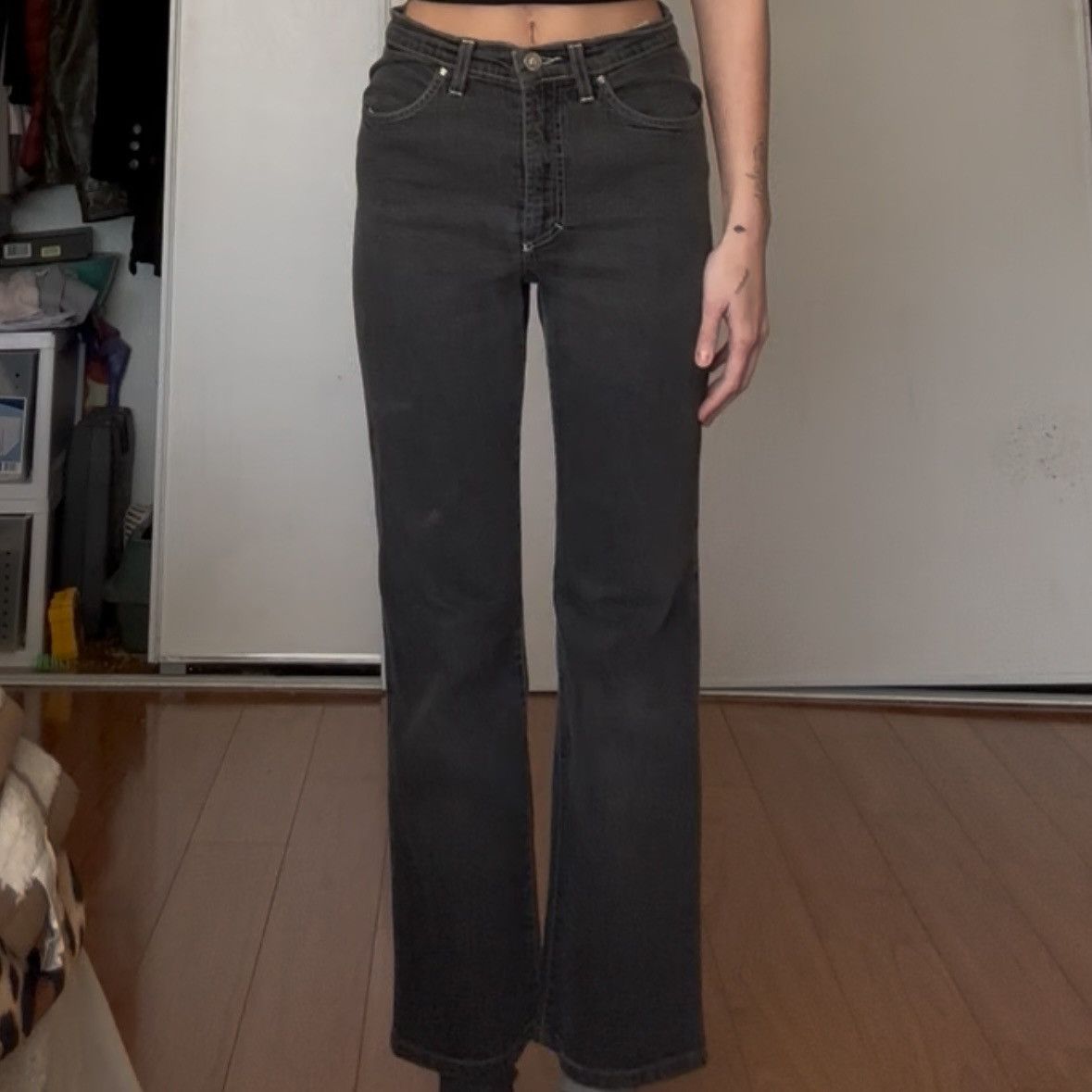 Versace × Versace Jeans Couture Versace Jeans Couture High Rise Faded Black Jeans Size 25" / US 0 / IT 36 - 2 Thumbnail