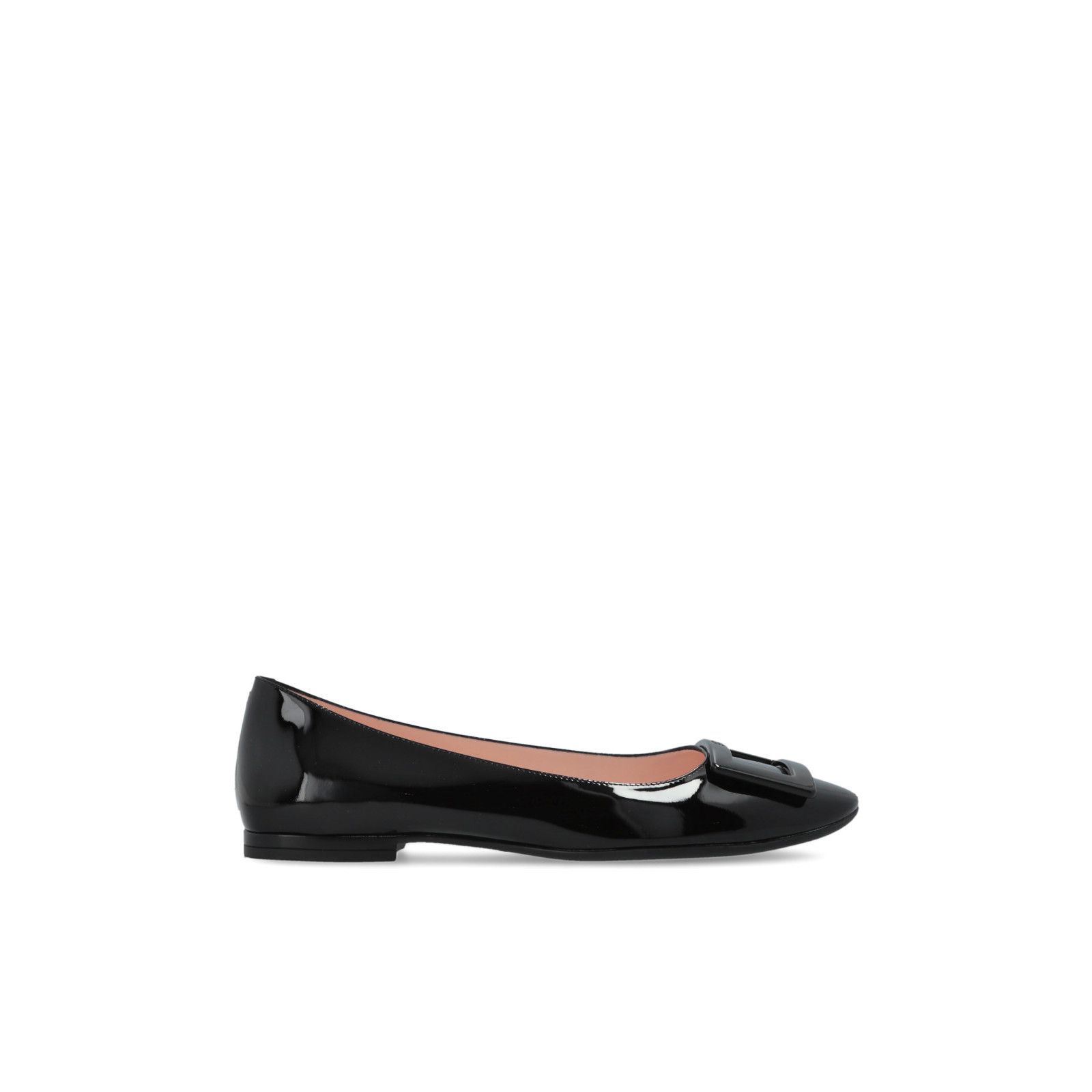 ROGER VIVIER Gommettine Black Patent Leather Ballerina Flats