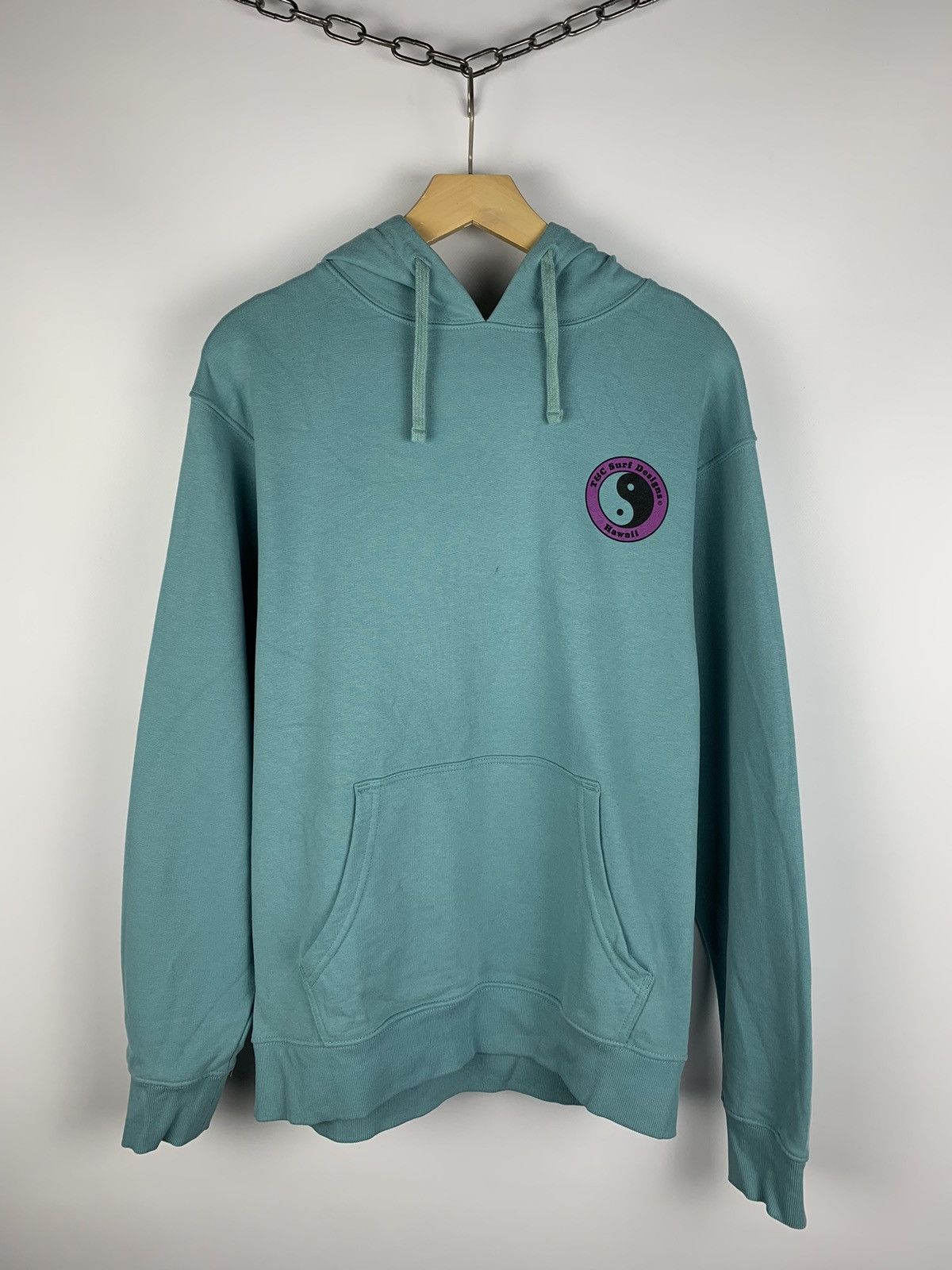 Designer T&C Surf Designs Hawaii Hoodie Men’s Size M Baby Blue Top Size US M / EU 48-50 / 2 - 5 Thumbnail