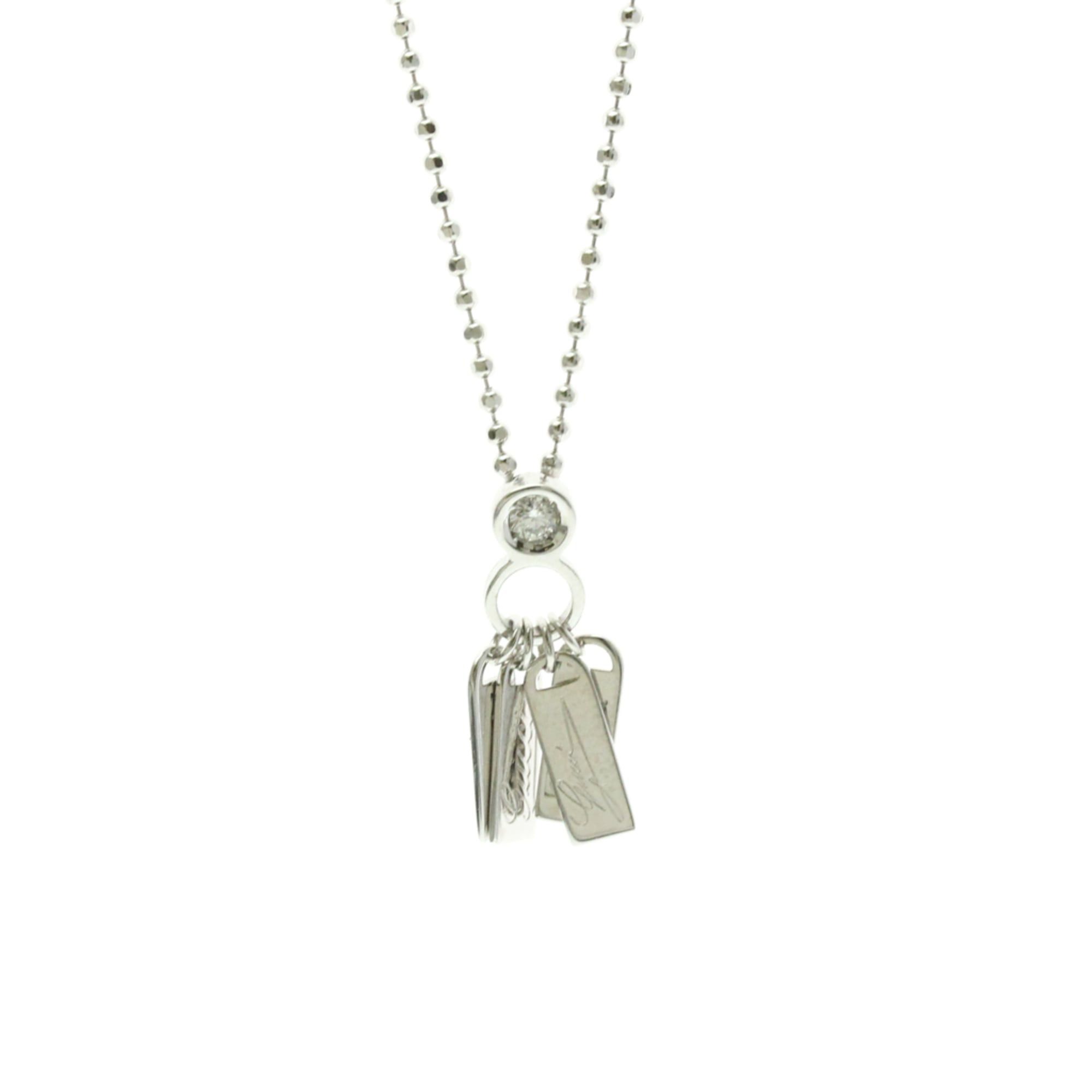 Gucci Gucci Plate Tag Diamond Necklace White Gold (18K) Diamond Men,Women Fashion Pendant Necklace (Silver) Size ONE SIZE - 1 Thumbnail