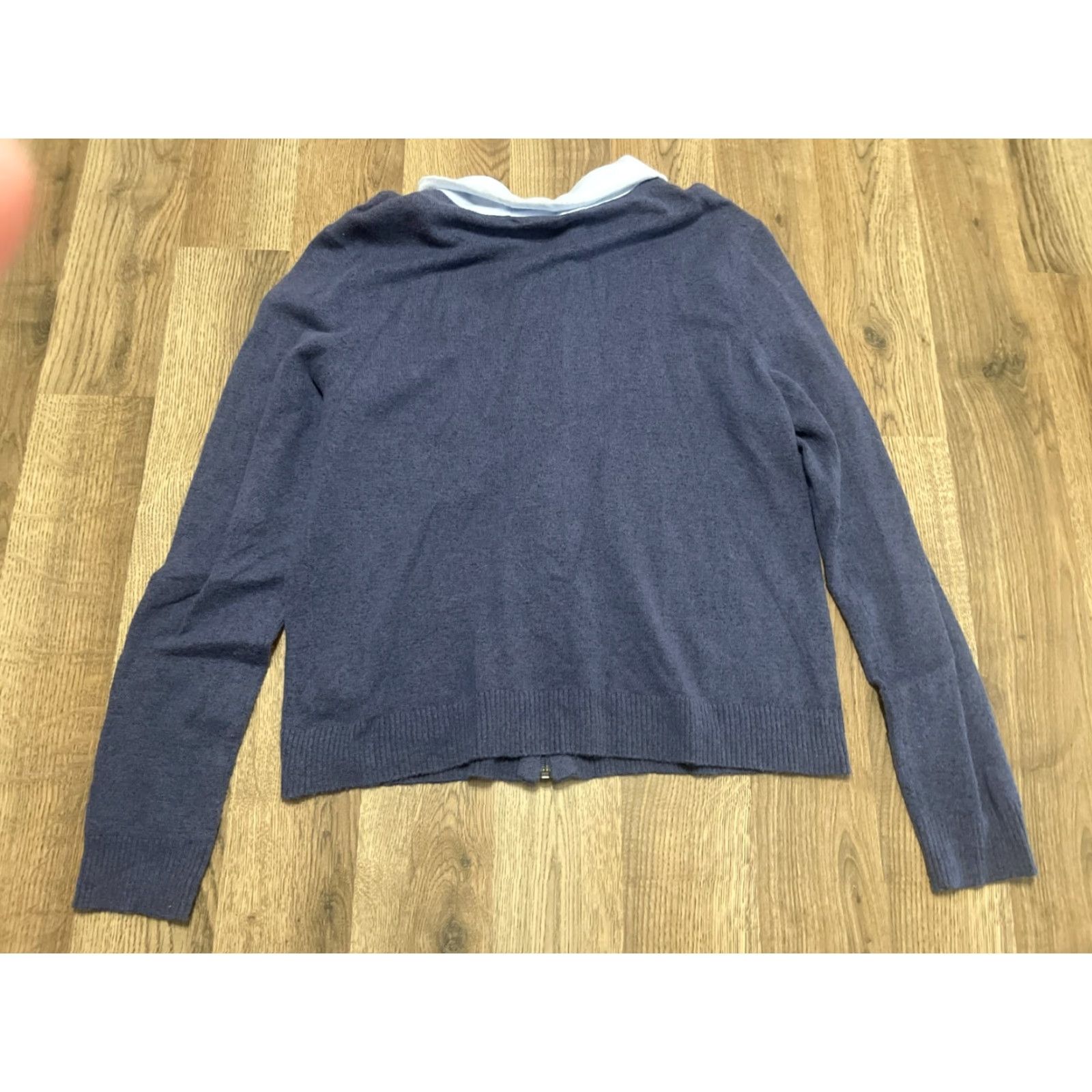 Vintage OFFLINE by Aerie Sweater Women's Size M Blue White Striped Zip Up Sweater Casual Womens Size M / US 6-8 / IT 42-44 - 2 Thumbnail