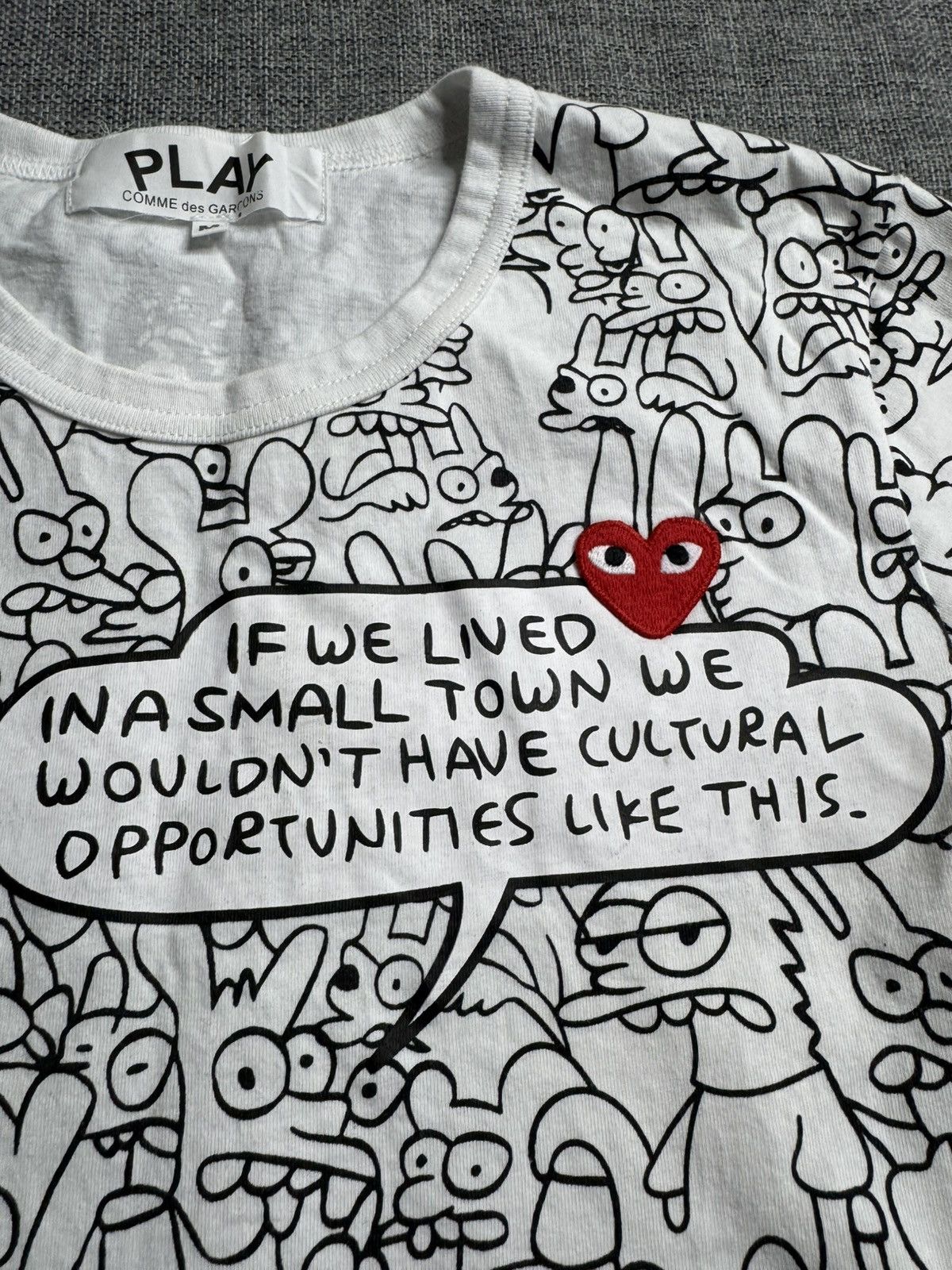 Comme des Garcons × Comme des Garcons PLAY Comme des Garsons Big Logo white T-Shirt M Size US M / EU 48-50 / 2 - 2 Thumbnail