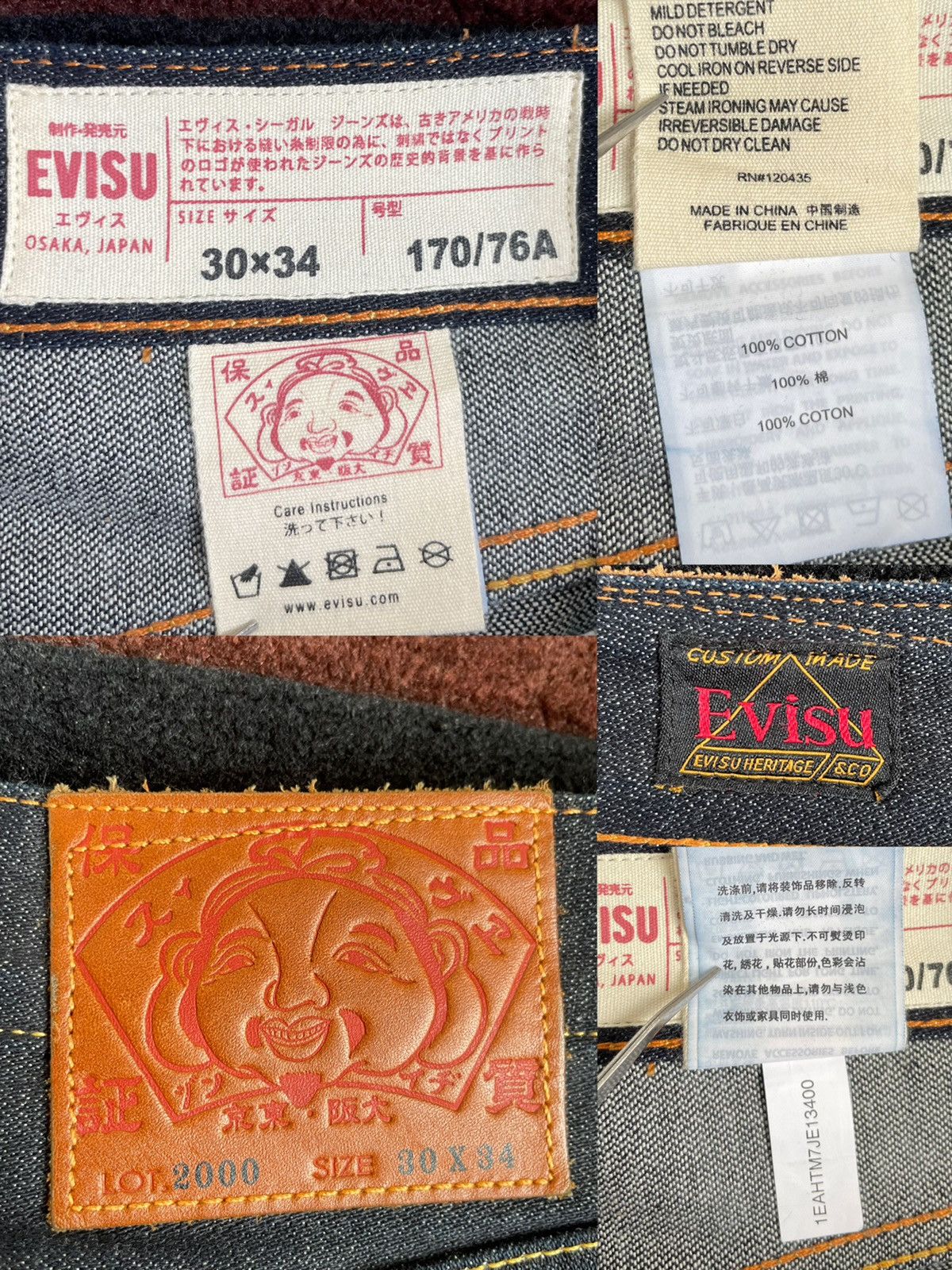 EVISU golden daicock style jeans！size：30