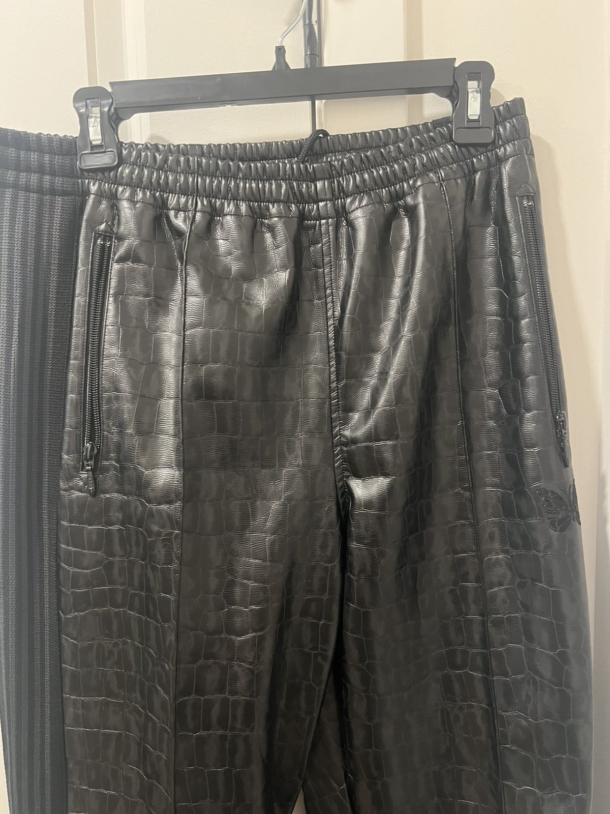 Needles Needles Faux Leather Embossed Printed Track Pants Size US 31 - 2 Thumbnail