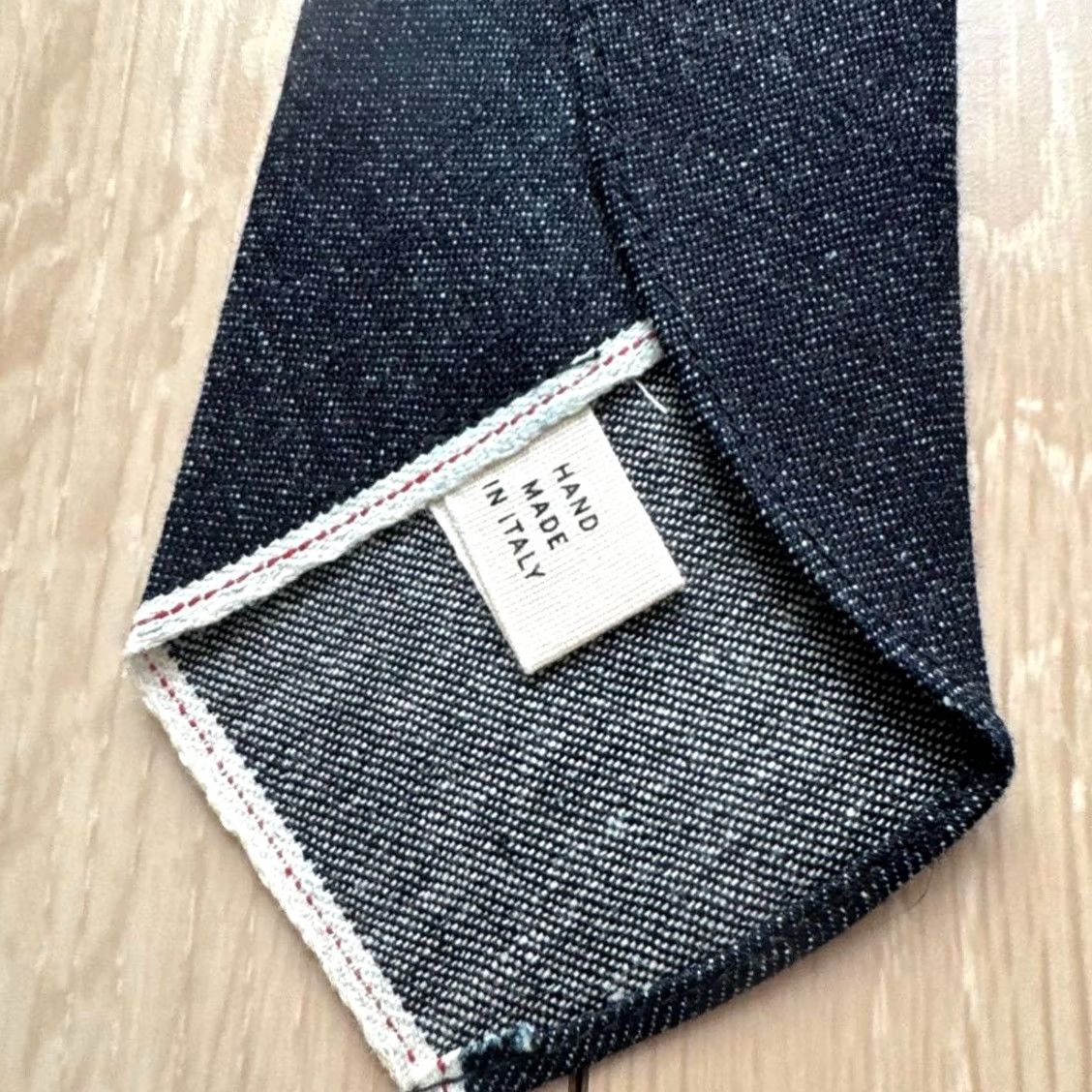 Ralph Lauren VINTAGE RRL Ralph Lauren Medallion Stich Indigo Denim Tie Handmade Blue Excellent Size ONE SIZE - 5 Thumbnail
