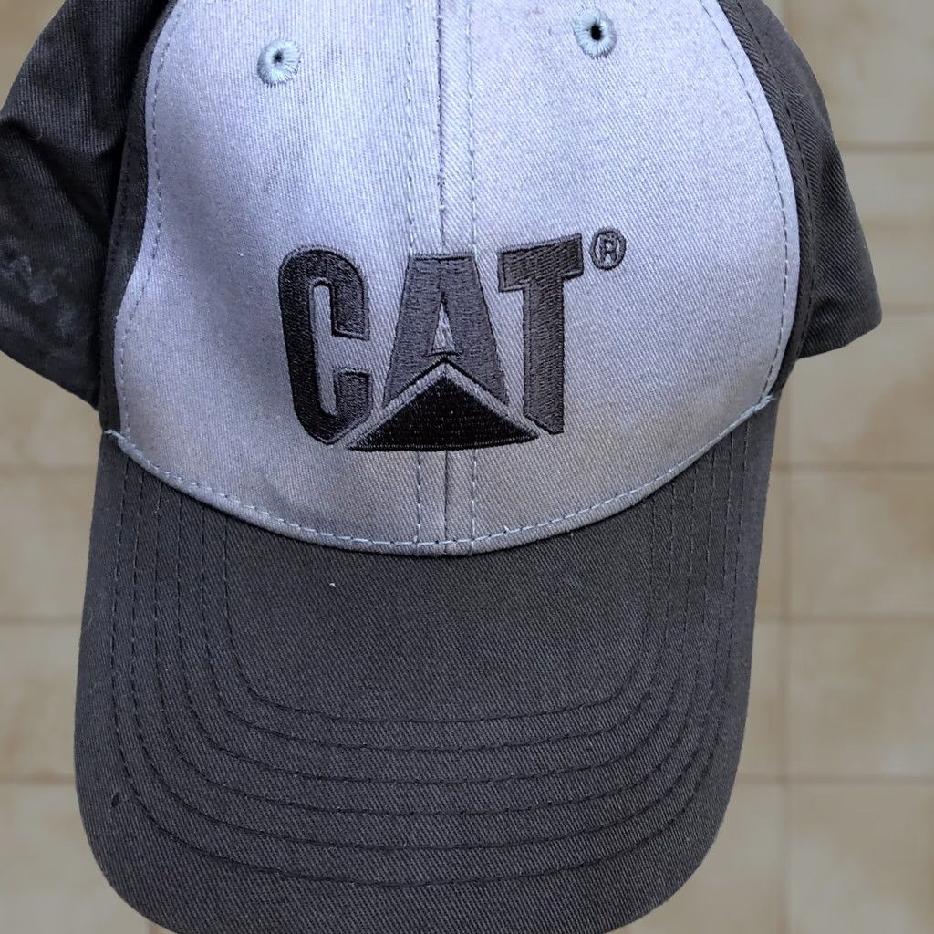 Vintage CAT Workwear Baseball Hat Mens Grey Black Adjustable Cap Size ONE SIZE - 1 Thumbnail