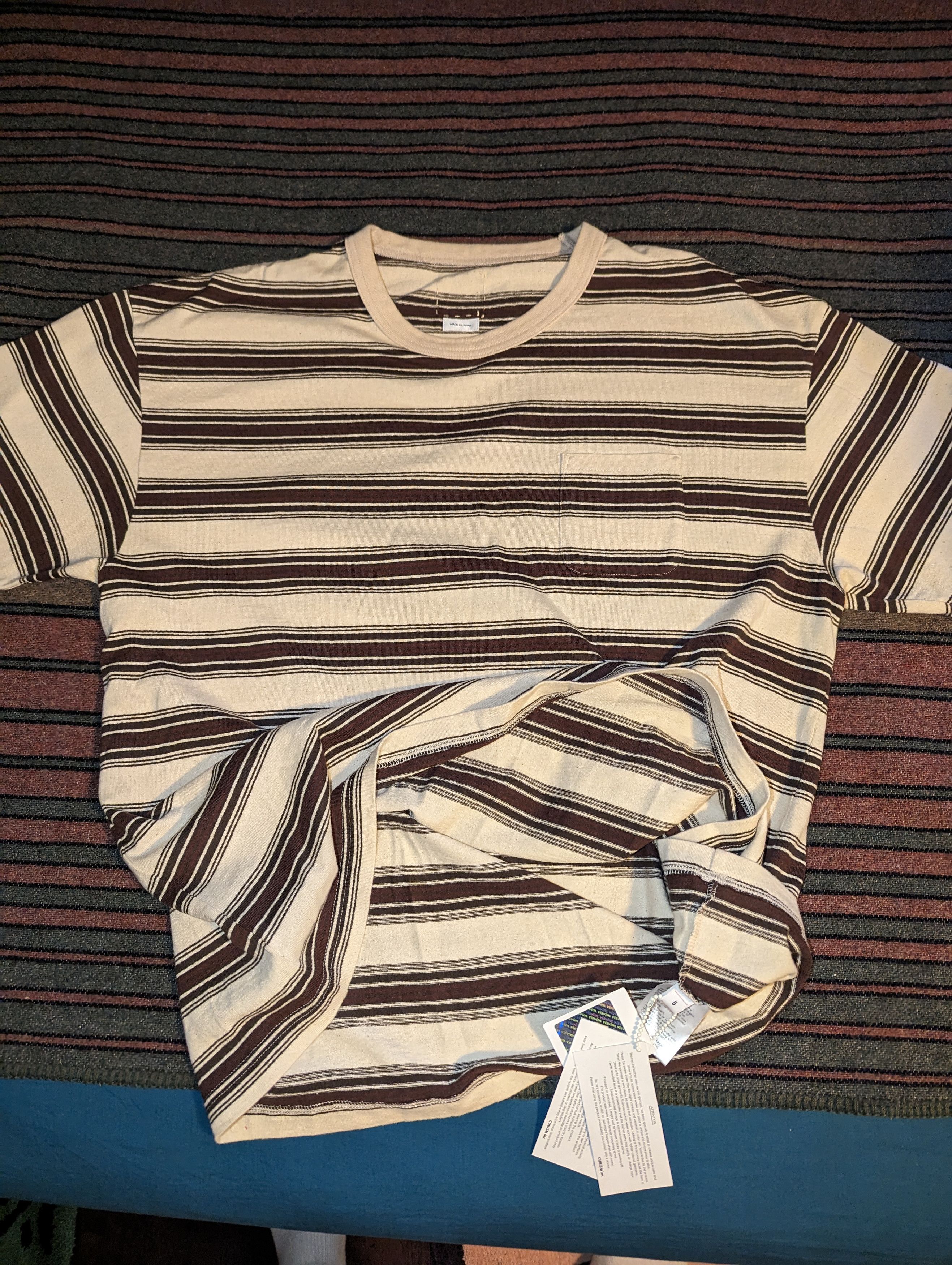 Visvim VISVIM Border Jumbo Stripe Pocket T-Shirt Size US XL / EU 56 / 4 - 1 Thumbnail