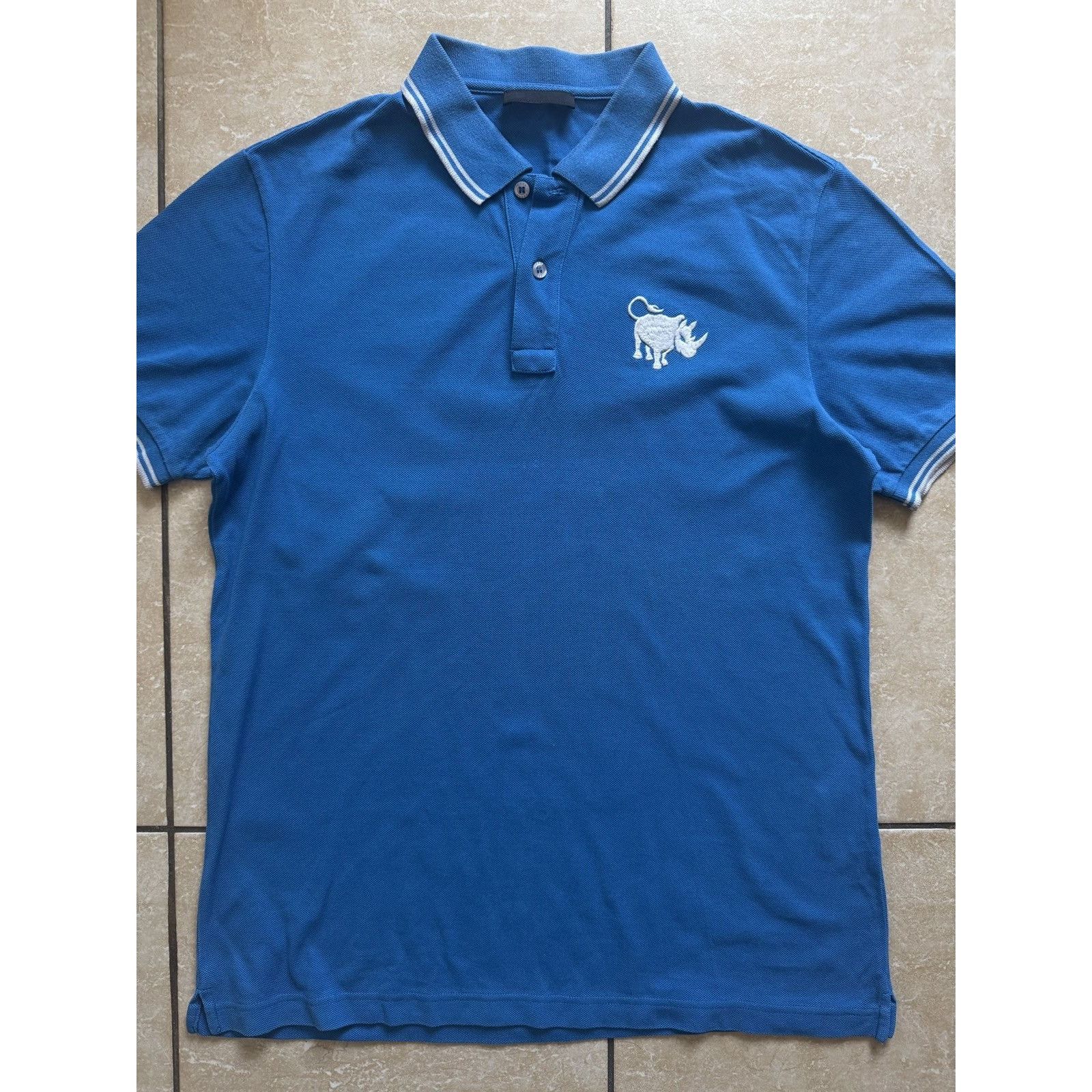 Prada Vintage Prada Embroidered Rino Polo t-shirt Size US L / EU 52-54 / 3 - 2 Thumbnail