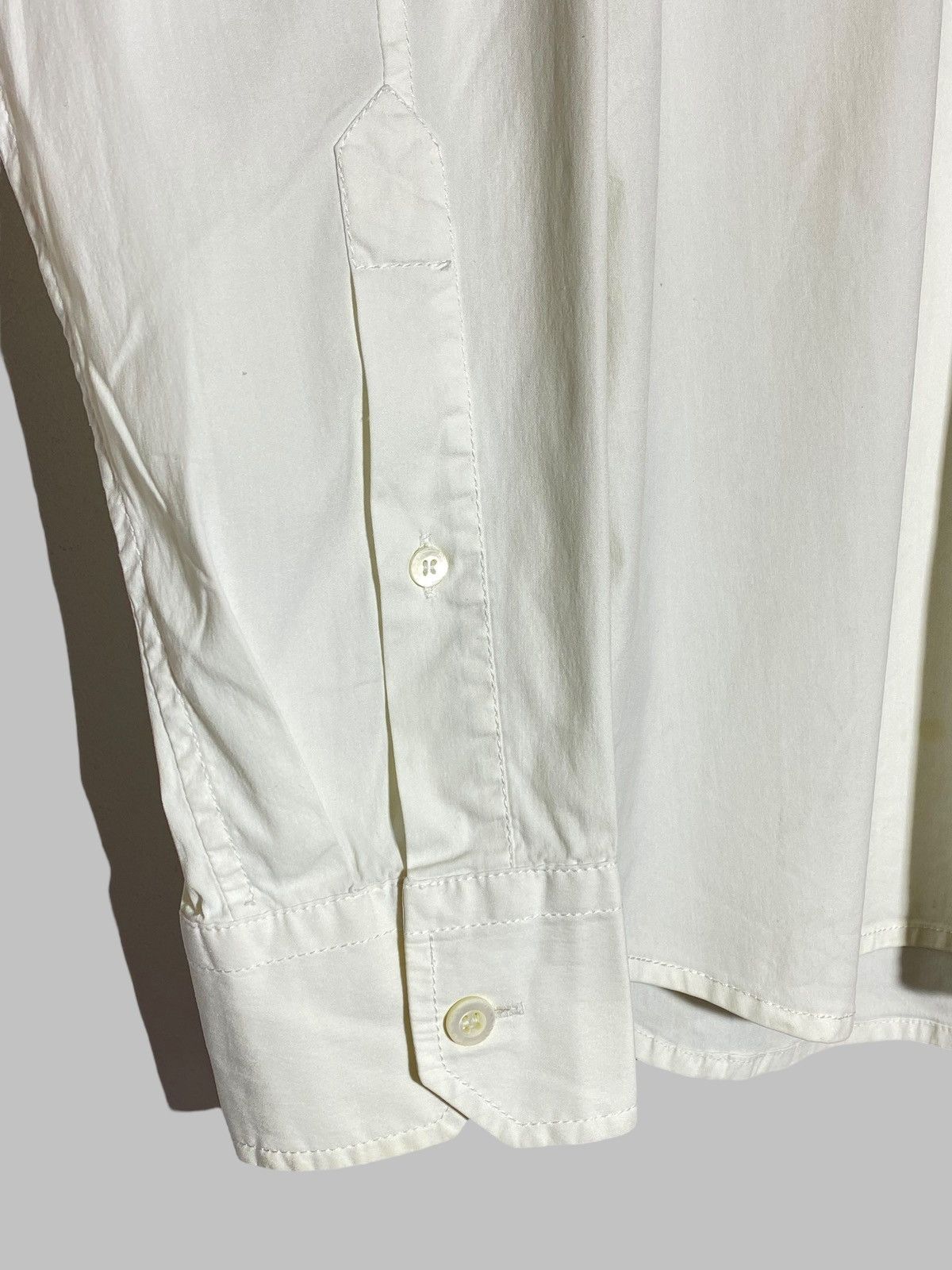 Prada Prada Tab Logo White Elastic Cotton Blend Pocket Shirt Size US M / EU 48-50 / 2 - 7 Thumbnail