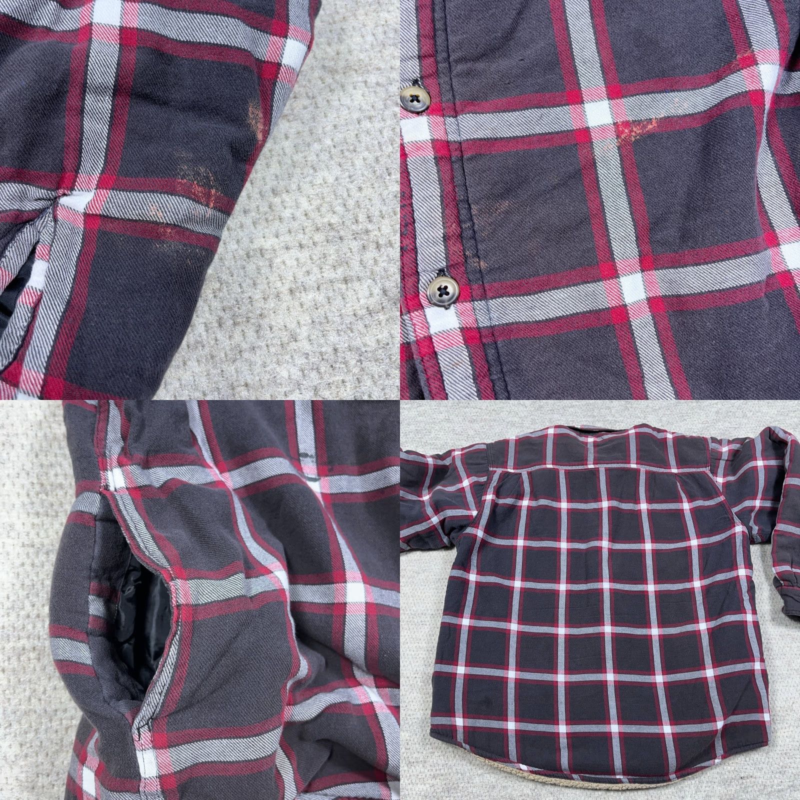 Wrangler Wrangler Jacket Shacket XL Gray Plaid Flannel Lined Cotton Polyester Pocket Casual Workwear Mens Size US XL / EU 56 / 4 - 8 Thumbnail