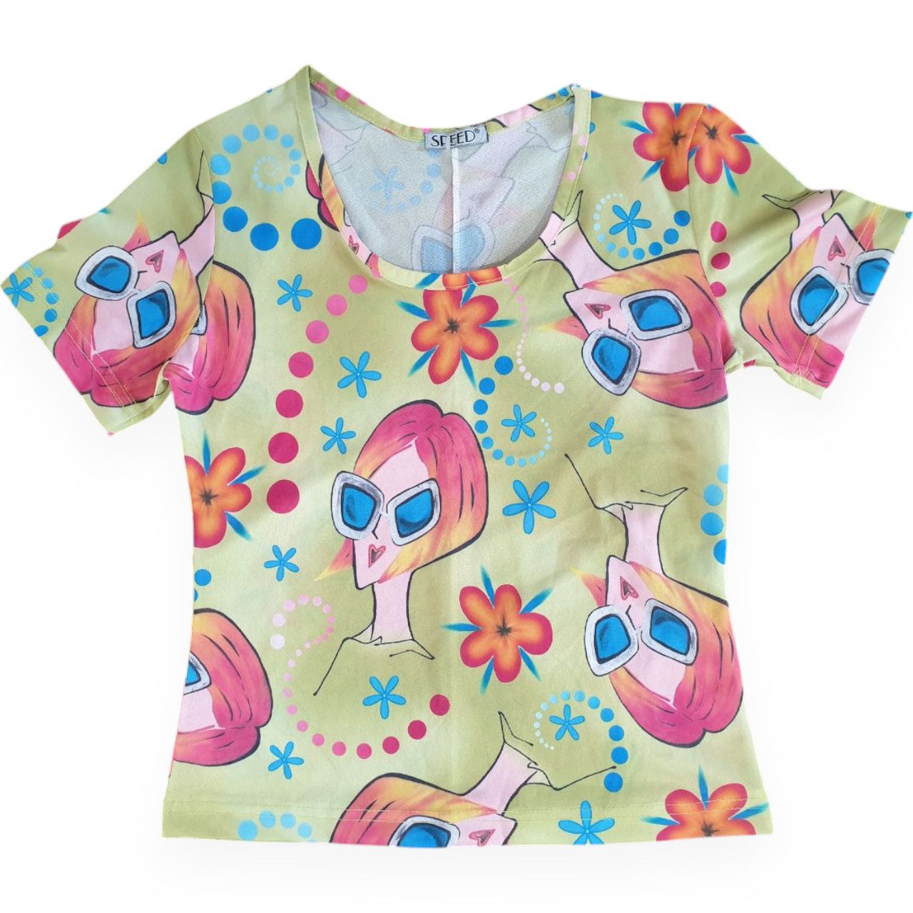 Japanese Brand 🕶️ vibrant, retro-style tshirt colorful print sz S Size S / US 4 / IT 40 - 1 Thumbnail
