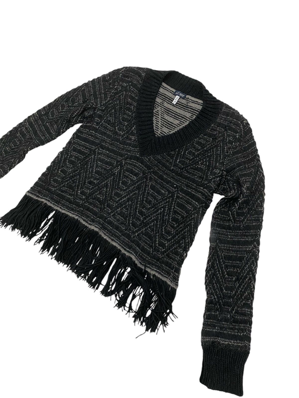 Armani × Armani Collezioni Armani Jeans Knitwear Fringe Size US XXS / EU 40 - 3 Thumbnail