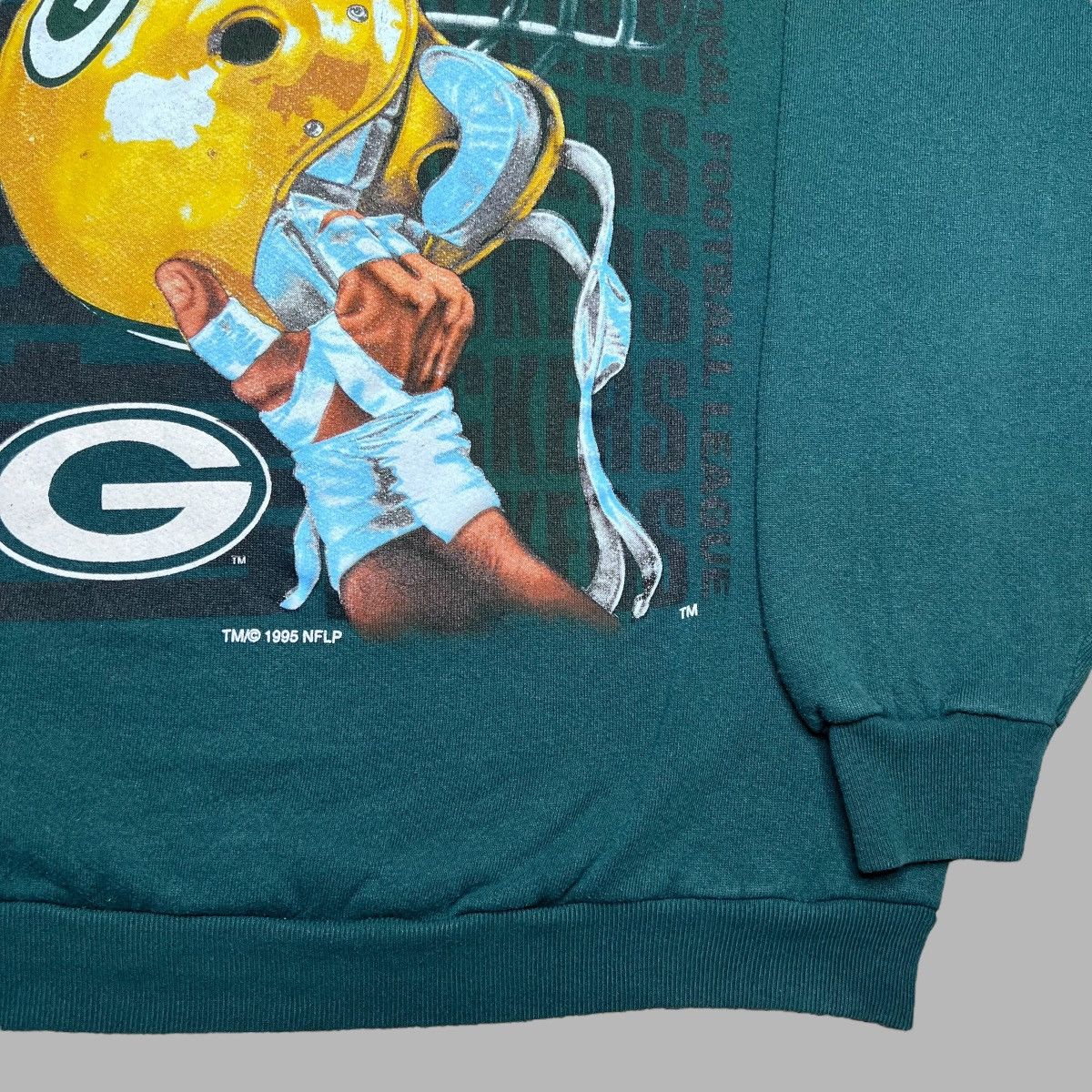 NFL × Vintage Vtg 1995 NFL Green Bay Packers Helmet Spell Out Sweatshirt Size US L / EU 52-54 / 3 - 13 Thumbnail