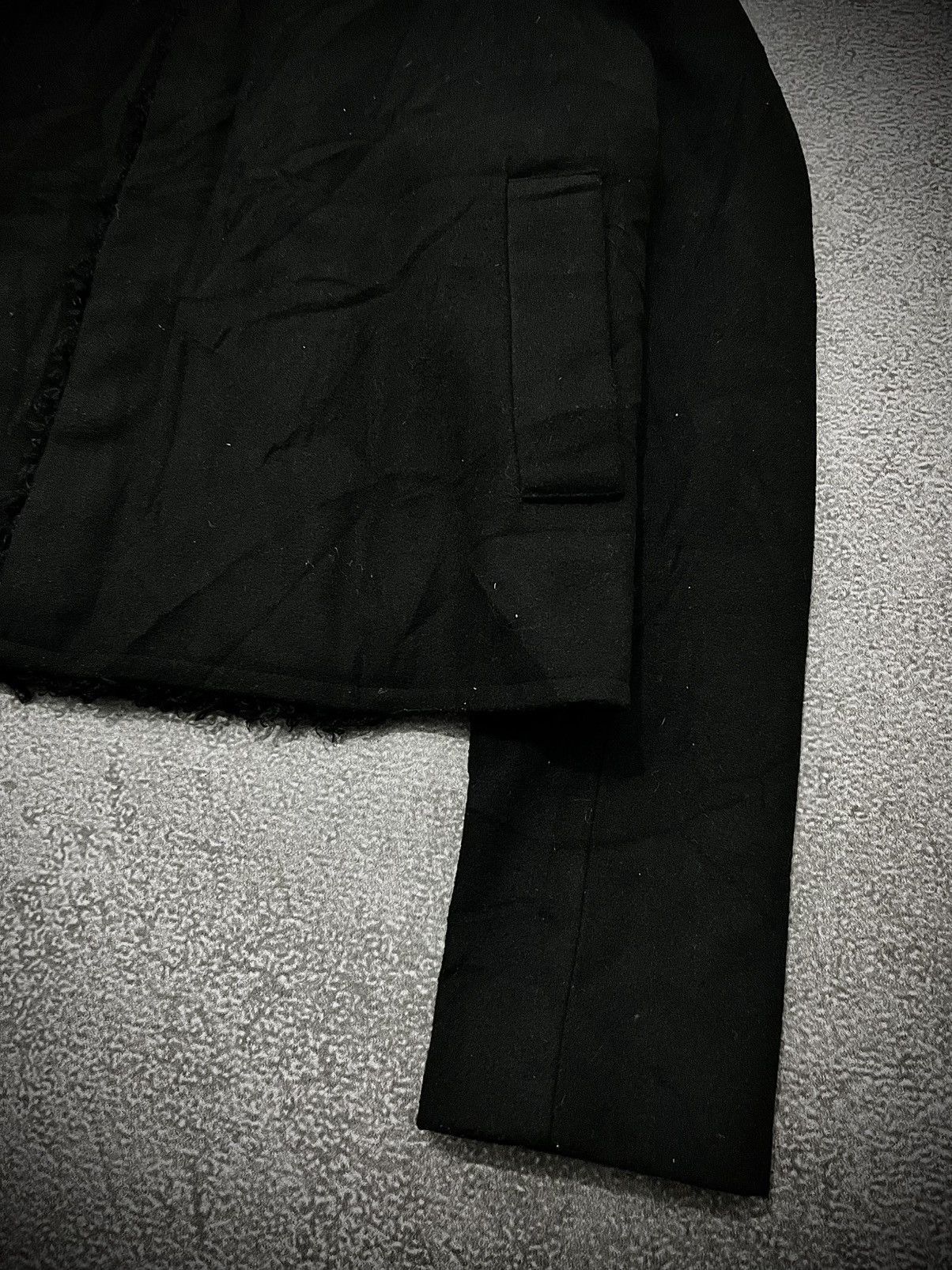 Japanese Brand 2000s Black Stalker Asymmetrical Suede Jacket RICK OWENS STY Size US M / EU 48-50 / 2 - 4 Thumbnail