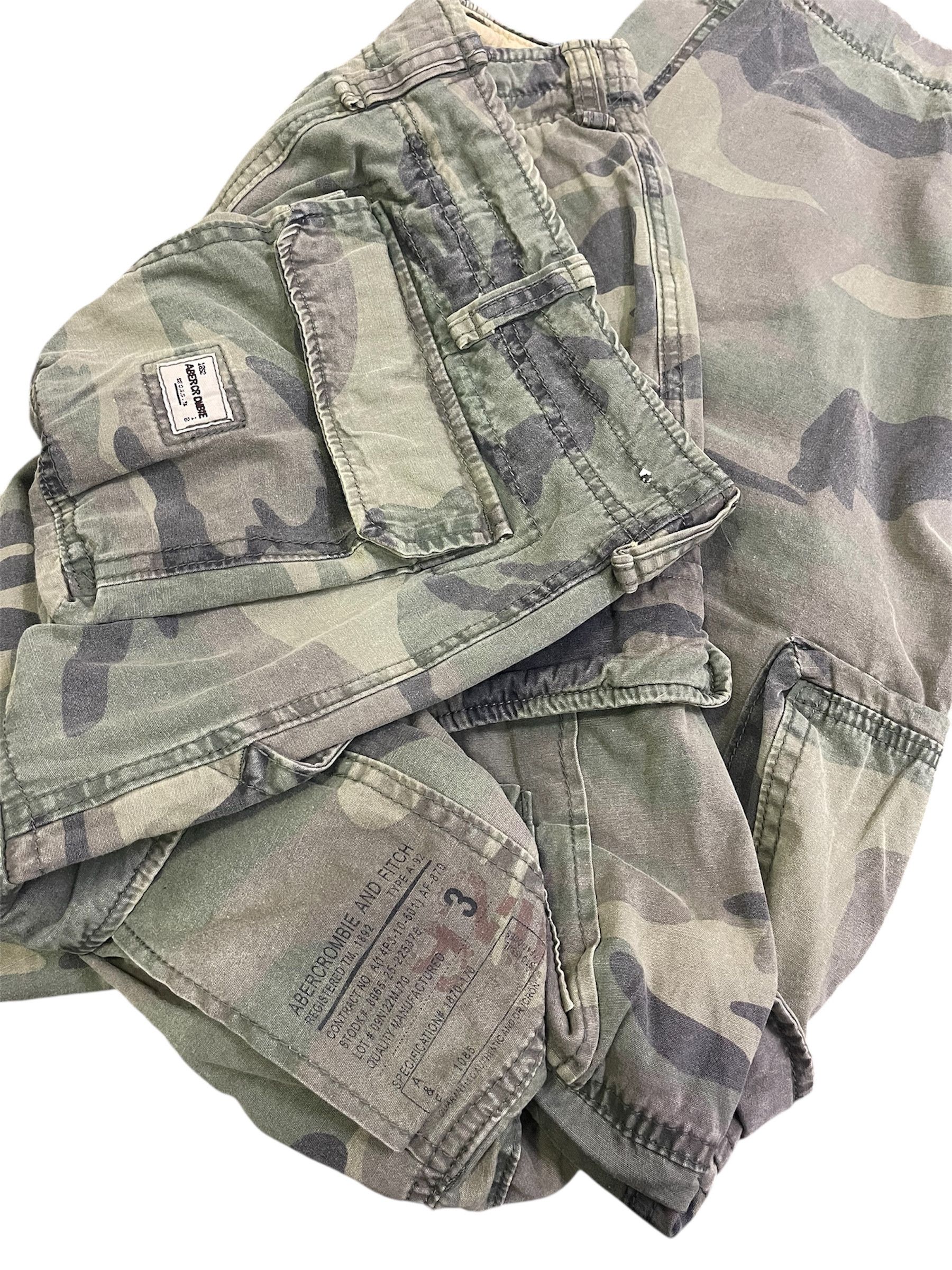 Abercrombie & Fitch Vtg Style A&F Camouflage Faded of the Day Baggy Army Size US 34 / EU 50 - 19 Thumbnail