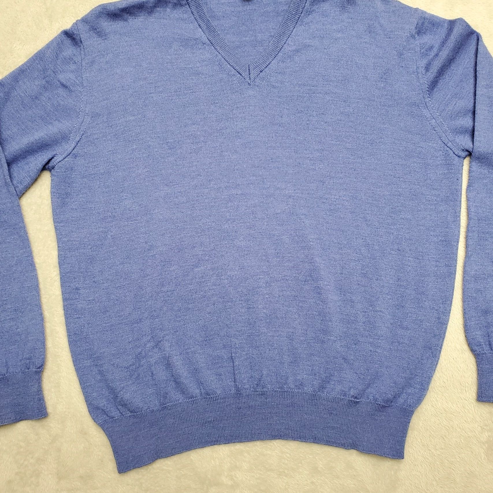 Vintage VINTAGE Gioferrari Sweater Mens 2XL Blue 100% Extra Fine Merino Wool V-Neck Casual Wool Knit Long Sleeve Mens Swing Size US XXL / EU 58 / 5 - 2 Thumbnail