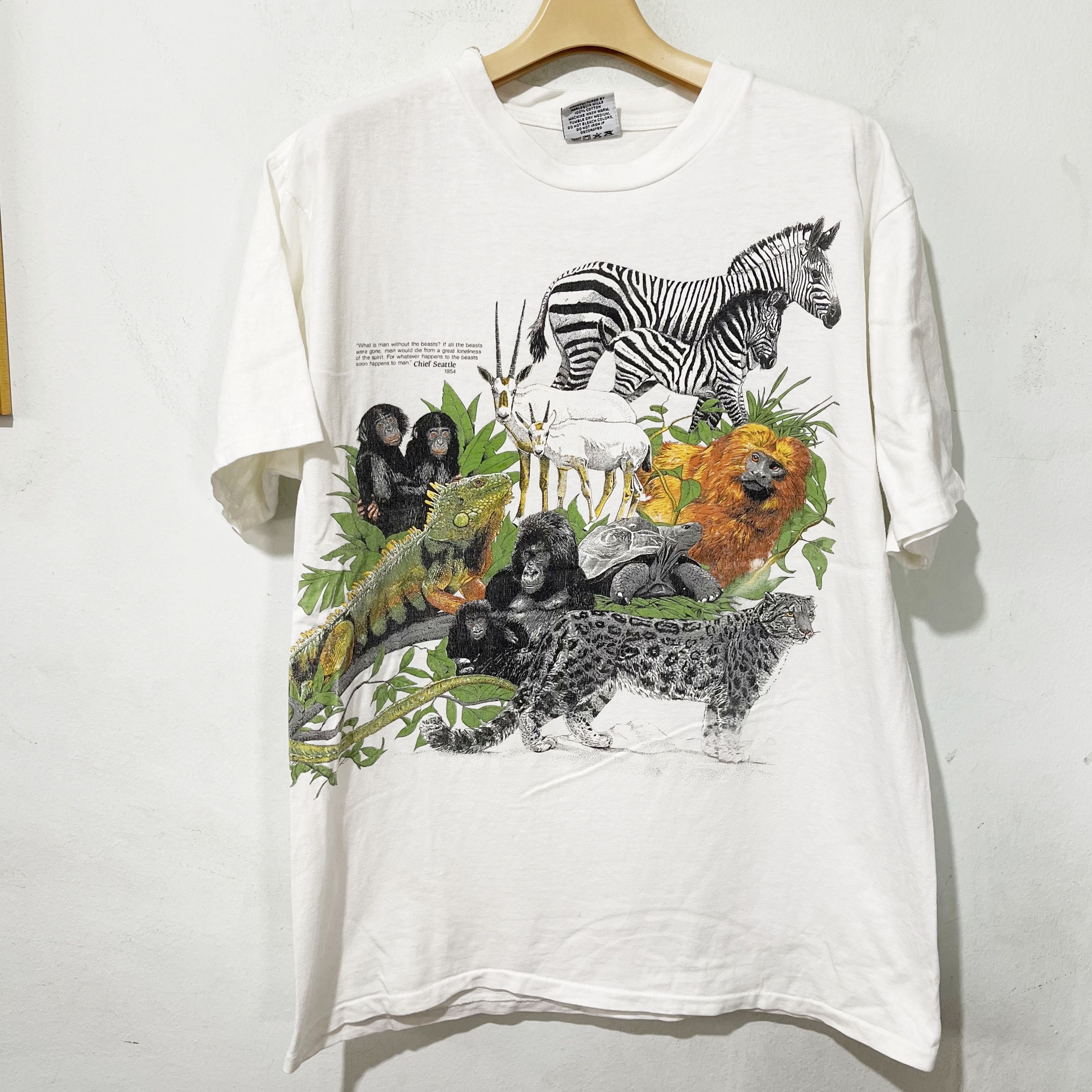 Vintage 80s Animal Print Graphic Shirt