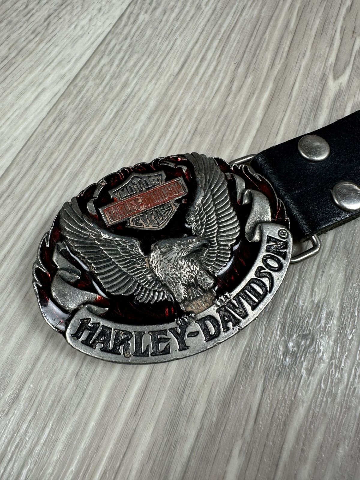 Harley Davidson Vintage 1992 Harley Davidson Eagle Leather Belts Size ONE SIZE - 2 Thumbnail
