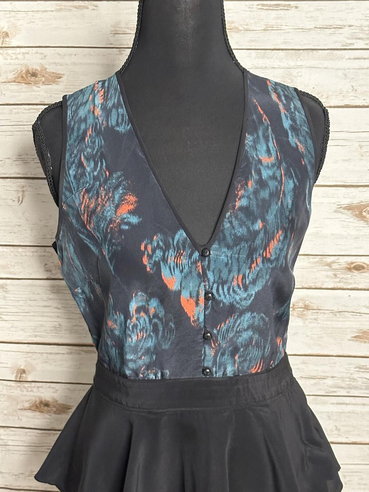 Marques'Almeida Marchesa Voyage black silk peplum midi sheath dress Size 2 Size XS / US 0-2 / IT 36-38 - 2 Thumbnail