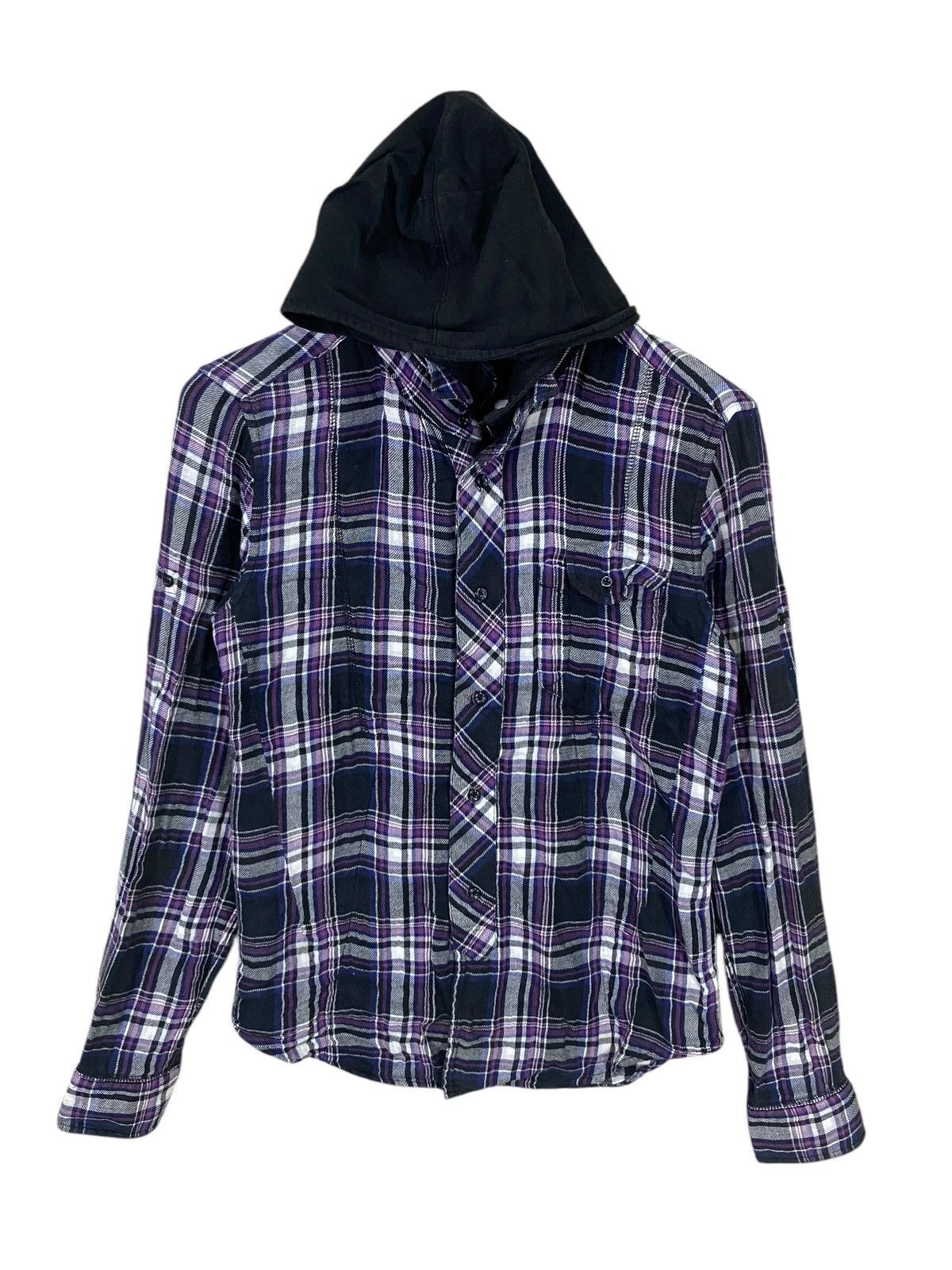 Japanese Brand × PPFM × Seditionaries Vintage ppfm button shirt tartan double layer with hood Size US L / EU 52-54 / 3 - 2 Thumbnail
