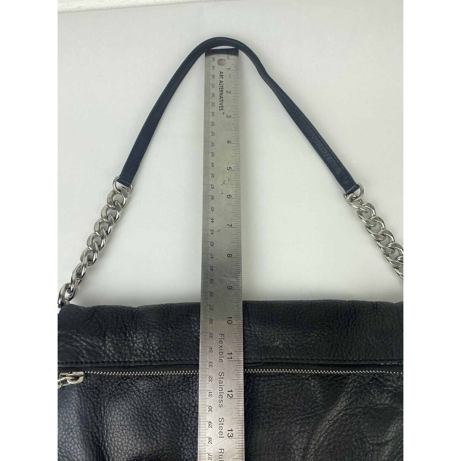 Michael Kors Michael Kors Weston Pebbled Black Leather Foldover purse Size ONE SIZE - 14 Thumbnail