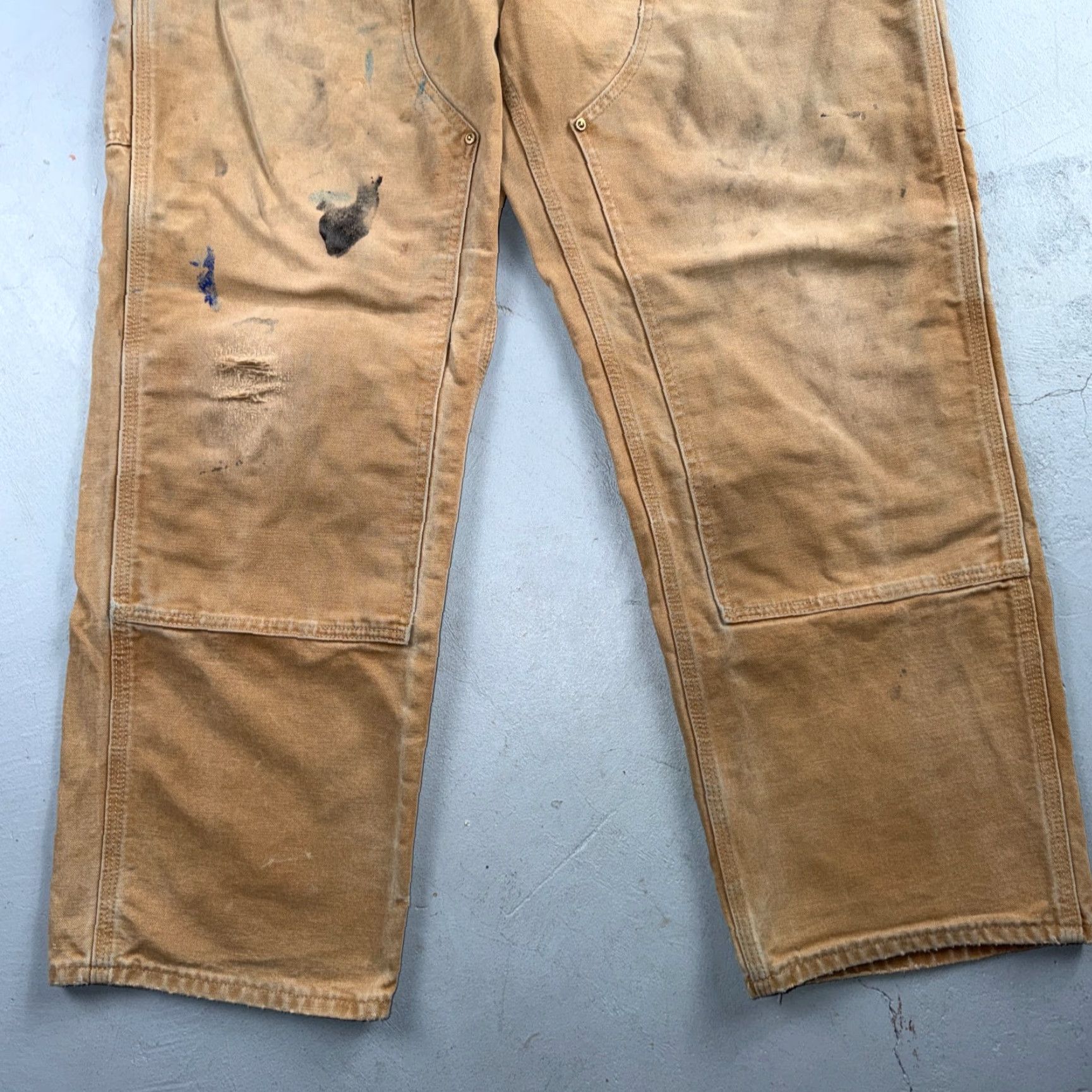 Carhartt VINTAGE Carhartt Pants Carpenter 36 Brown Brown 36x28 Carhartt VTG Double Knee USA 5-Pocket Design Mens Size US 36 / EU 52 - 3 Thumbnail