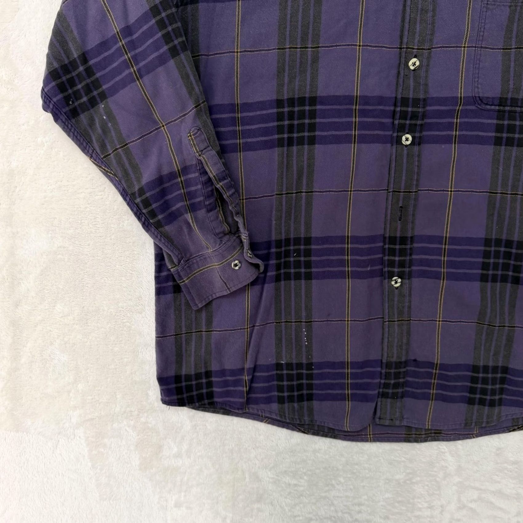 Vintage VINTAGE OshKosh B'gosh Shirt Mens 2XLT Purple Plaid Flannel Button Up Size US XXL / EU 58 / 5 - 6 Thumbnail