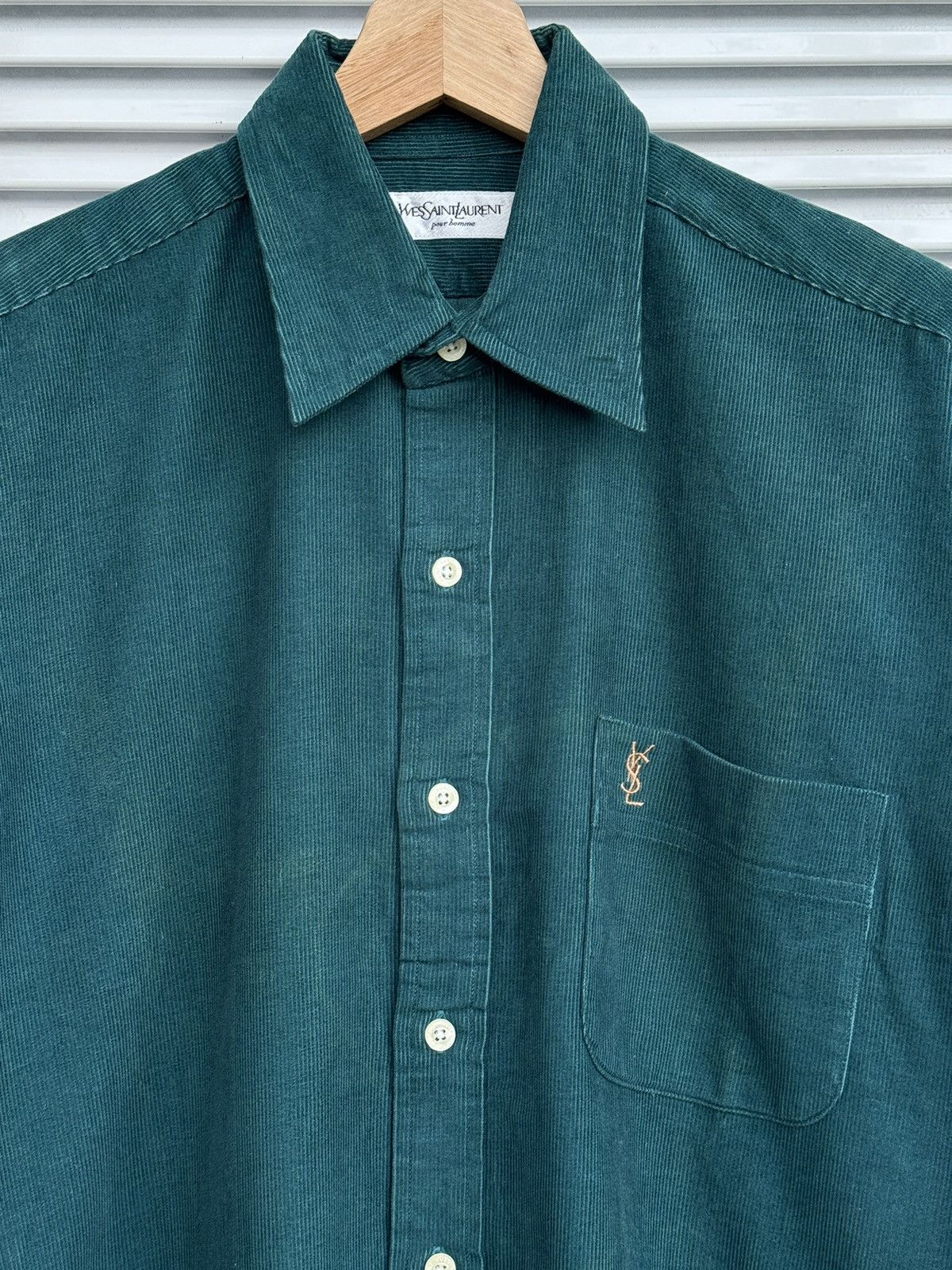 Yves Saint Laurent Vintage Yves Saint Laurent YSL Corduroy Shirt Size US L / EU 52-54 / 3 - 3 Thumbnail