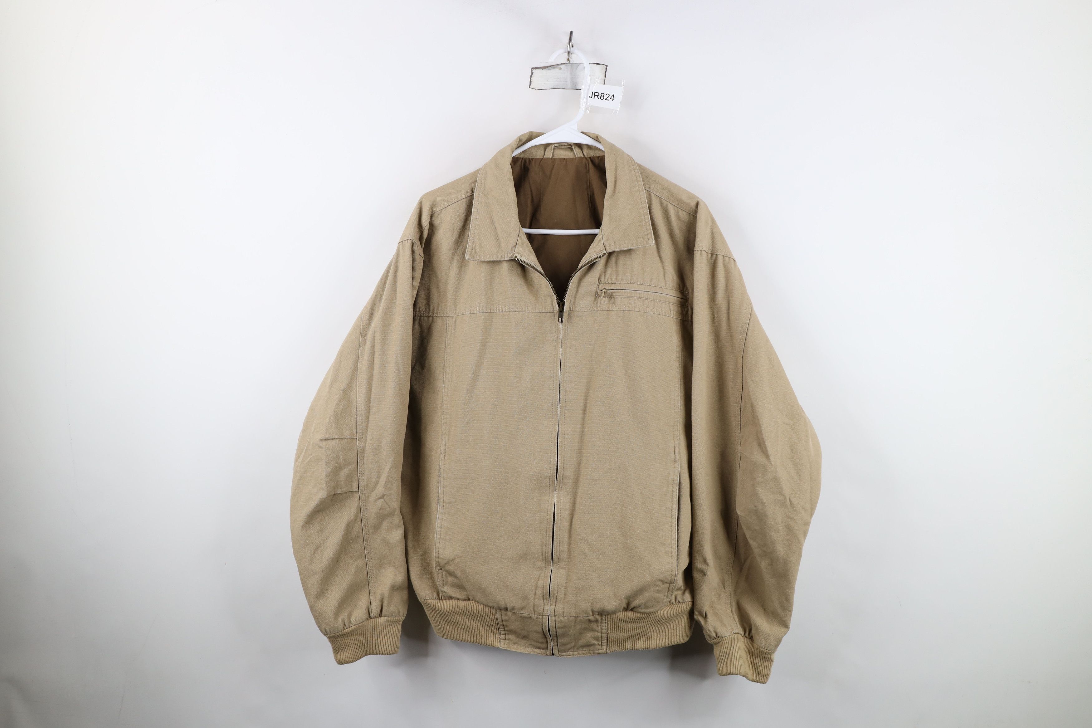 Vintage Vintage 90s Y2K Streetwear Full Zip Bomber Jacket Beige Size US M / EU 48-50 / 2 - 1 Thumbnail