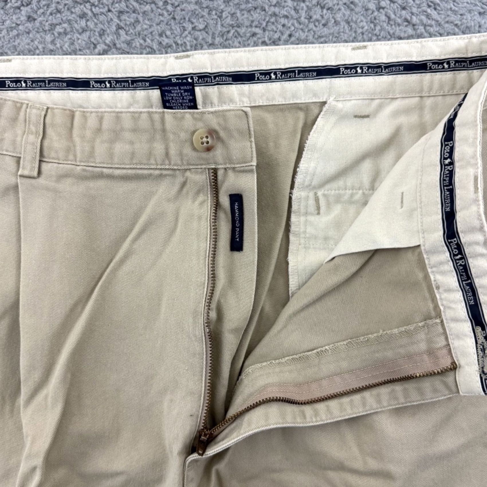 Polo Ralph Lauren VINTAGE Polo Ralph Lauren Hammond Pant Mens 38x32 Beige Chino Straight Pants 90s Preppy USA Mens Size US M / EU 48-50 / 2 - 4 Thumbnail