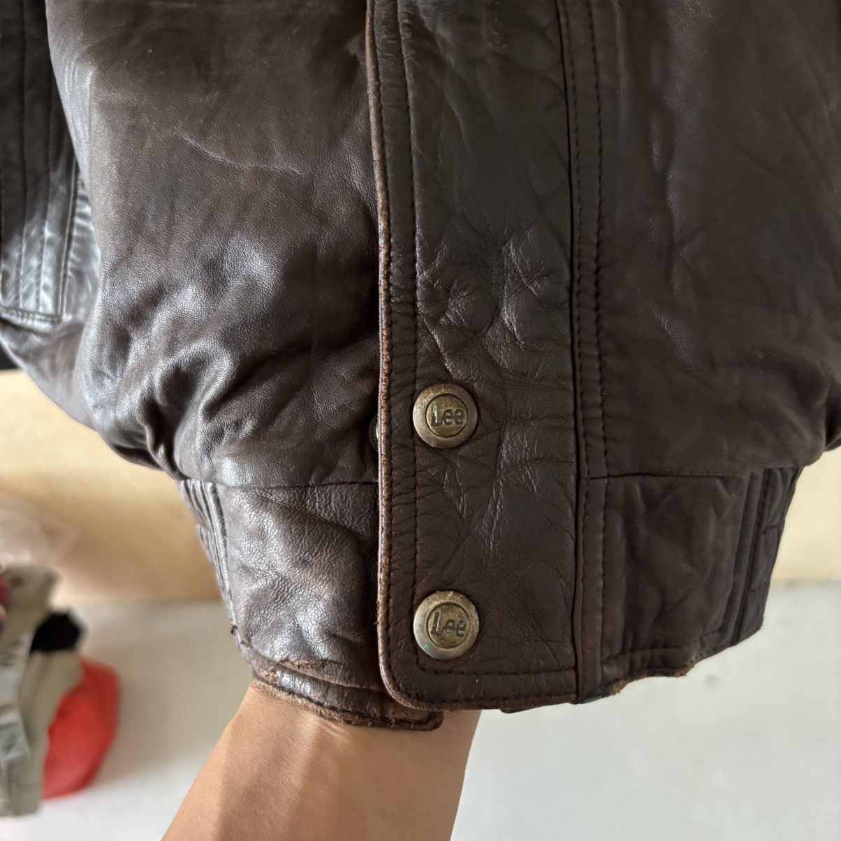 Lee Vintage 90s Lee Lined Story Of Golf Leather Jacket Size US L / EU 52-54 / 3 - 9 Thumbnail