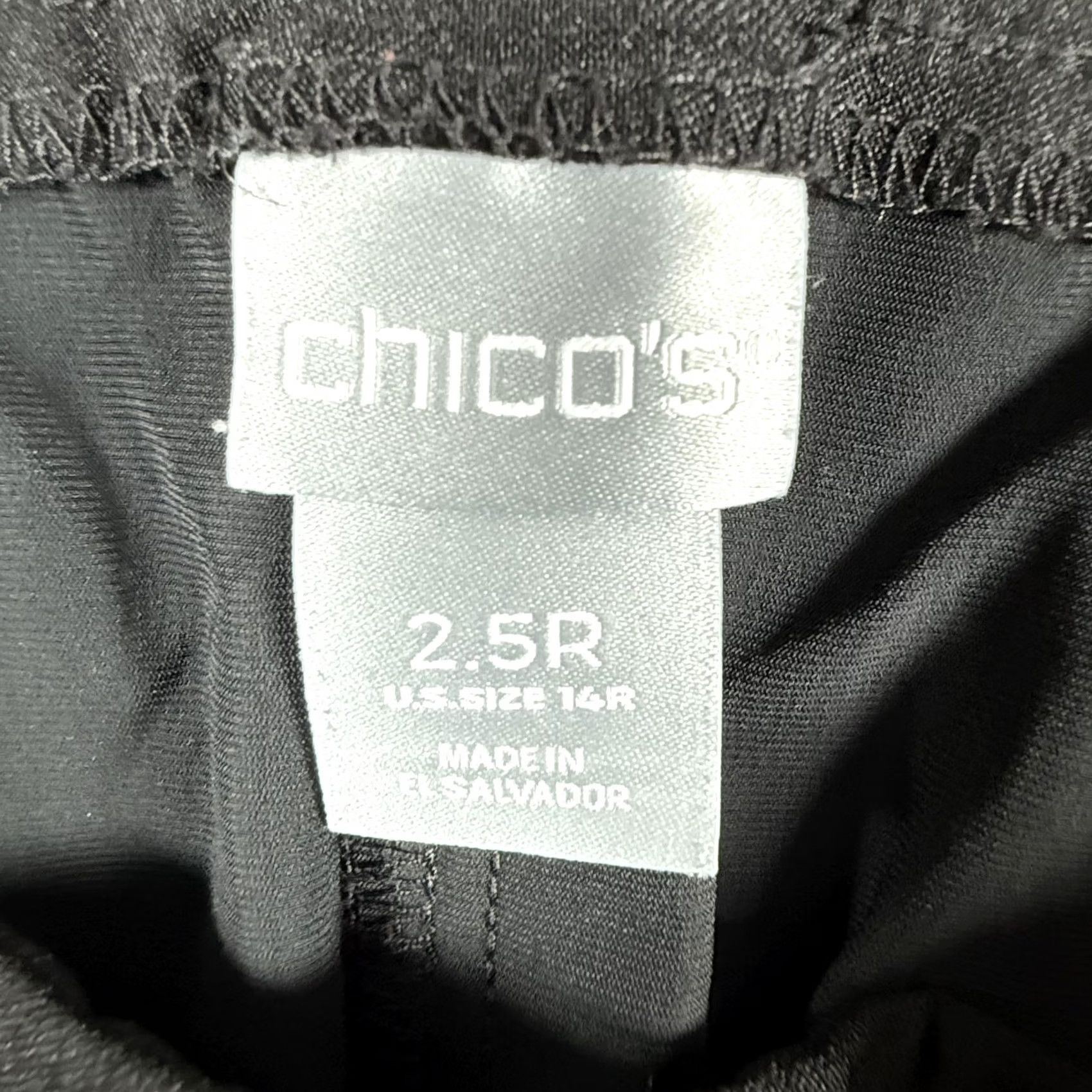 Vintage Chicos Pants Womens 14R Black Straight Leg Stretch Side Stripe Dressy Office Beaded Accent Size 36" / US 14 / IT 50 - 4 Thumbnail