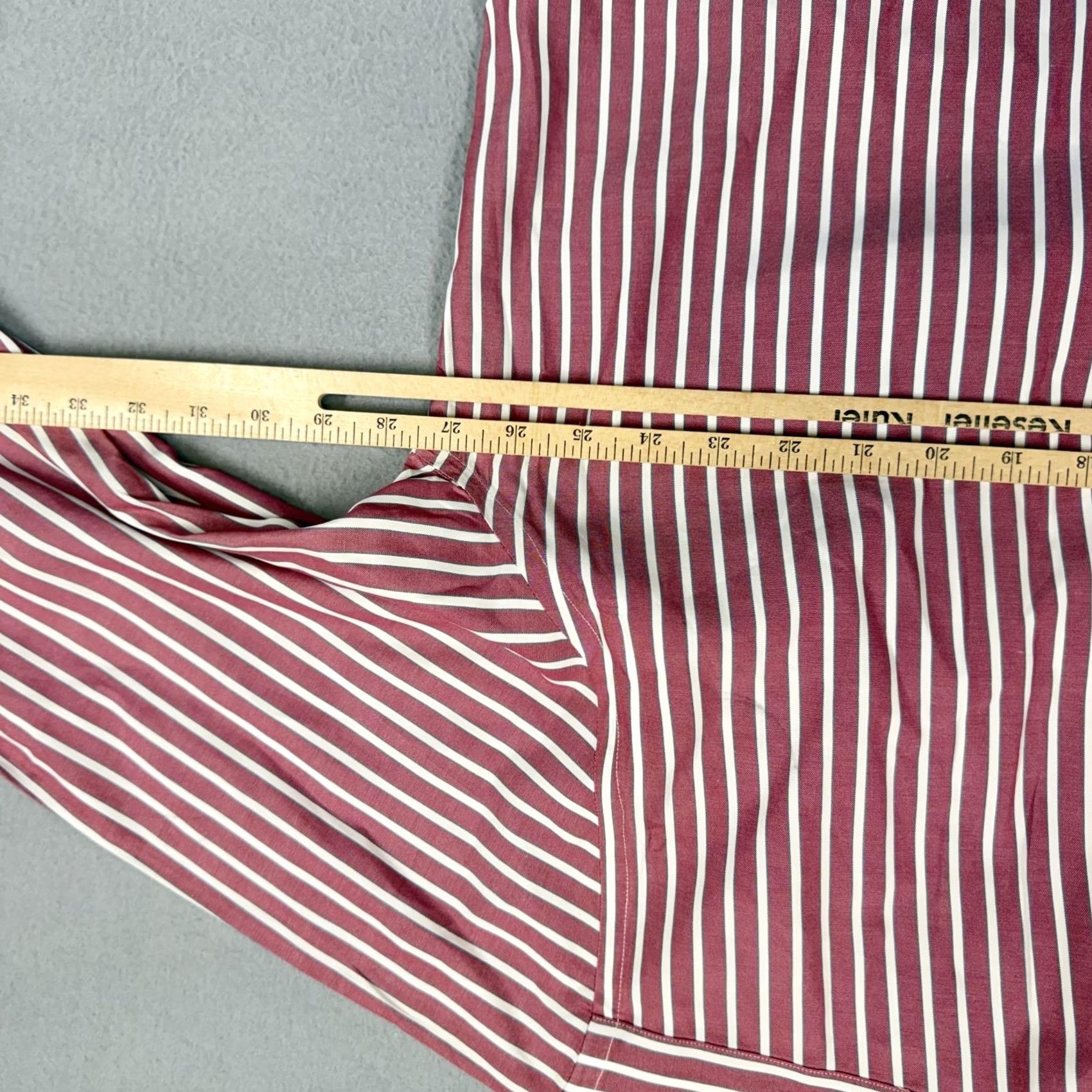 Vintage VINTAGE L.L.Bean Shirt Mens 17.5 34/35 Red Stripe Button-Down Hong Kong Dress Shirt Size US XXL / EU 58 / 5 - 4 Thumbnail