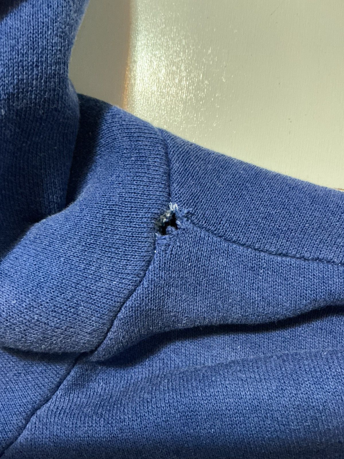 Vintage Vintage 80s Pannill Made In USA Blue Blank 50/50 Hoodie Size US XL / EU 56 / 4 - 7 Thumbnail