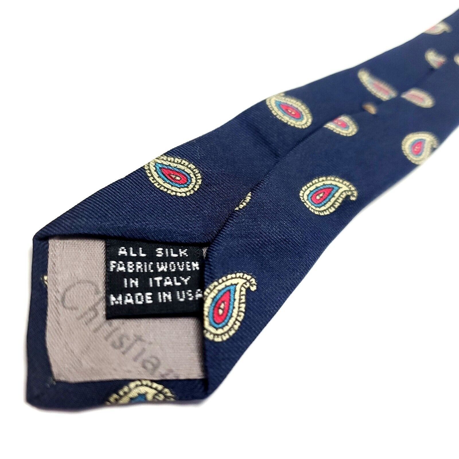Christian Dior Monsieur Christian Dior Blue Silk Tie Woven Paisley Size ONE SIZE - 5 Thumbnail