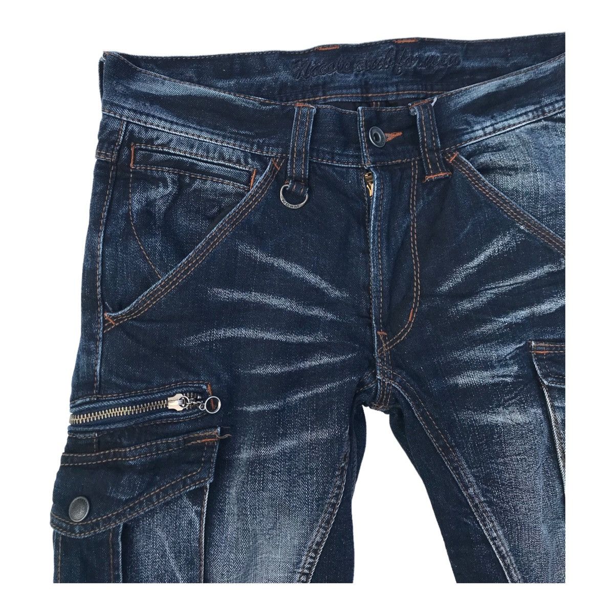 Nicole Club Nicole Club For Men Denim Cargo Multipocket Streetwear Pants Size US 29 - 3 Thumbnail