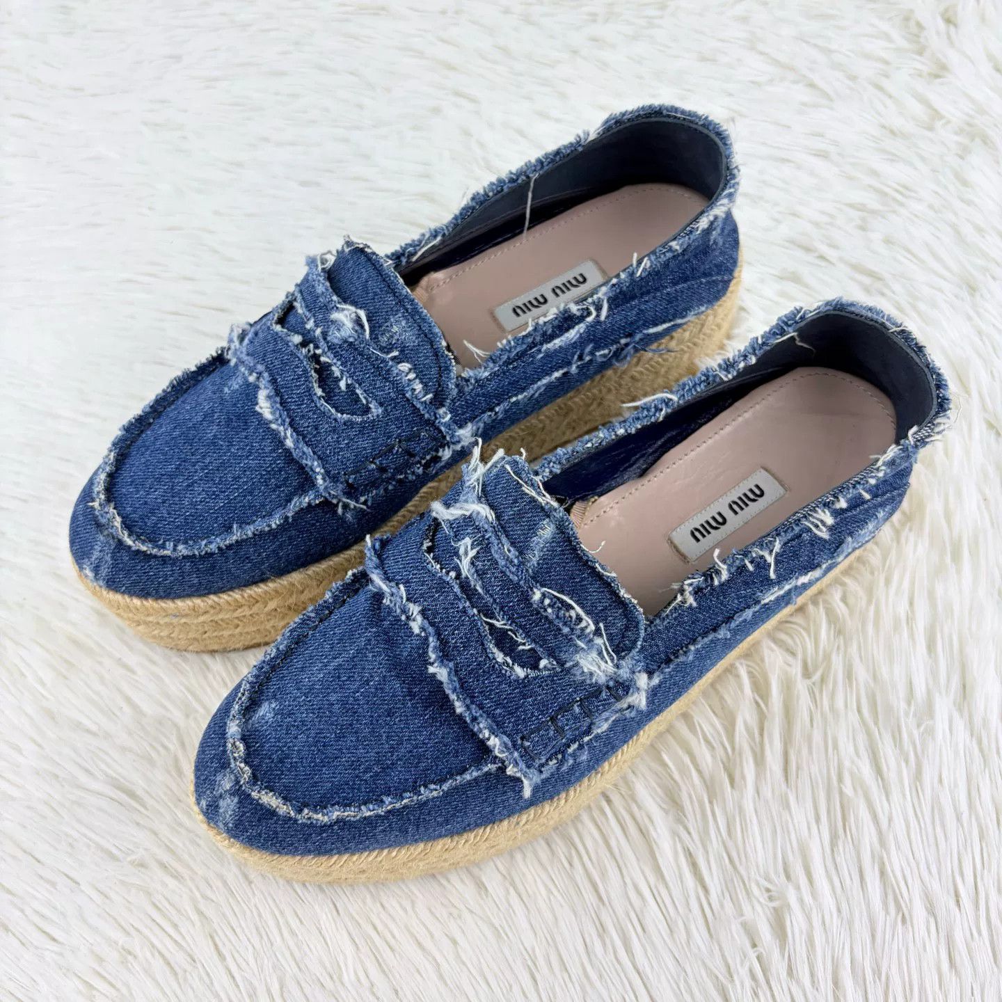 Miu Miu MiuMiu Denim Platform Espadrilles Size US 6.5 / IT 36.5 - 1 Thumbnail