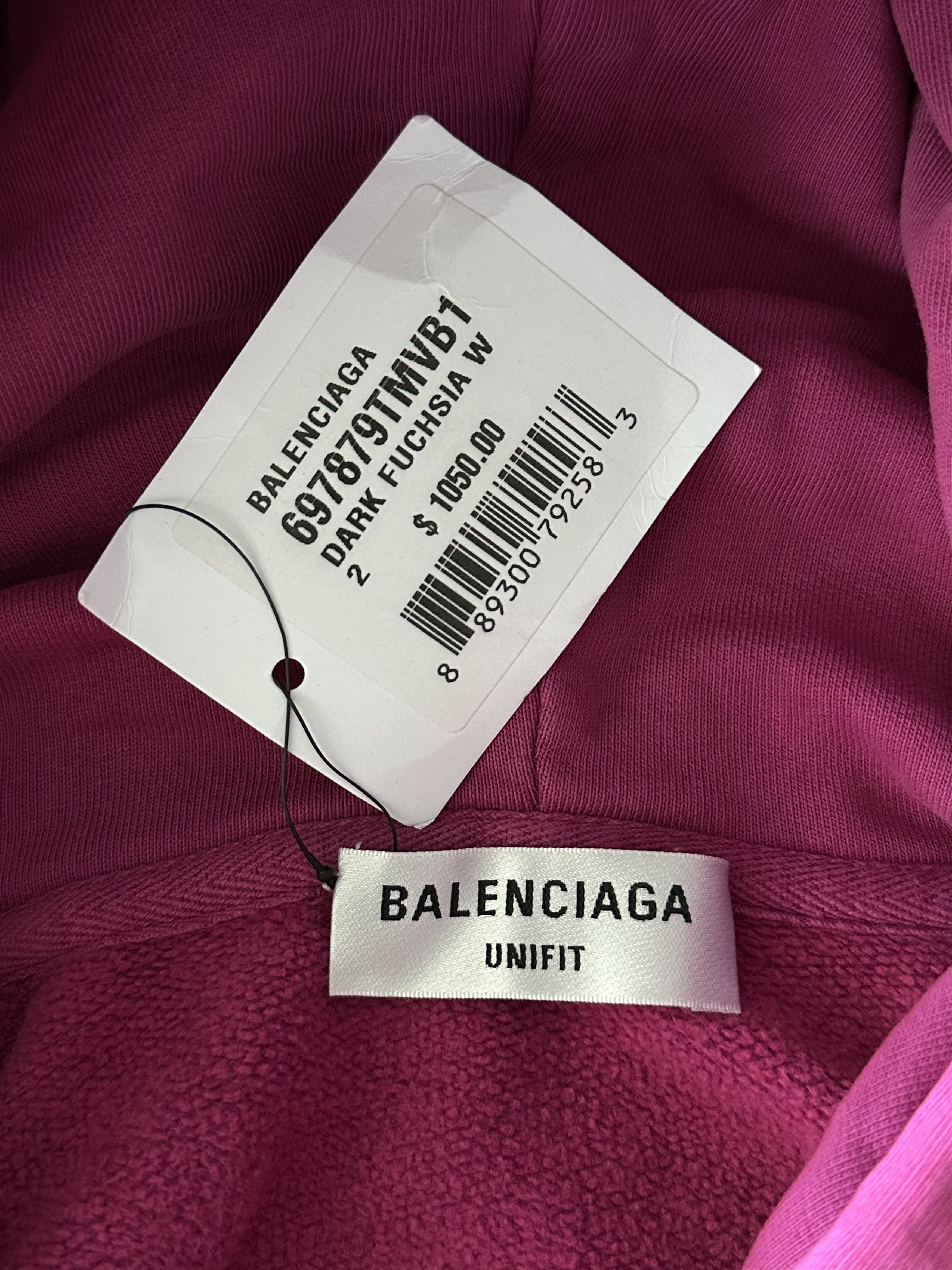 Balenciaga Balenciaga Pink & Multicolor Embroidered Logo Hoodie Size US XXL / EU 58 / 5 - 3 Thumbnail