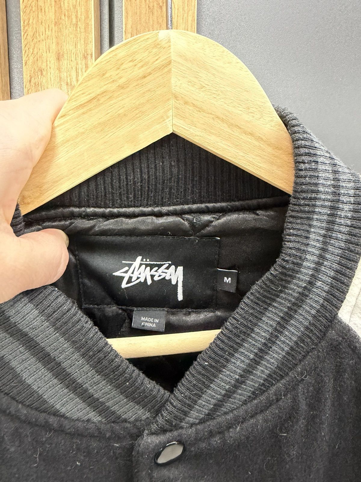 Stussy Stussy Varsity Wool Jacket Big Logo Black Size M Size US M / EU 48-50 / 2 - 9 Thumbnail