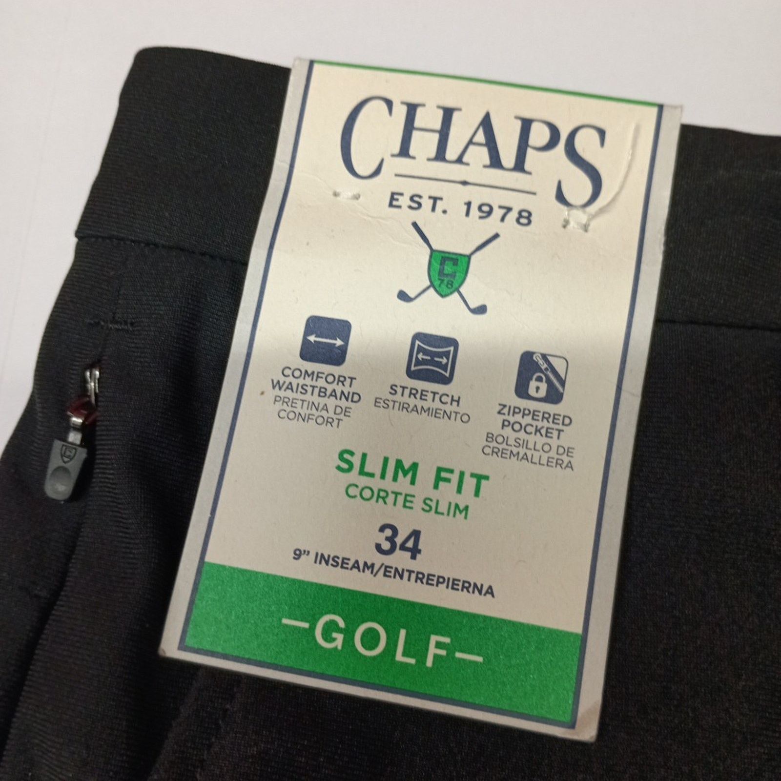 Chaps Chaps Golf Shorts Men's 34 Black Slim Fit 9" Inseam Stretch Size US 34 / EU 50 - 2 Thumbnail