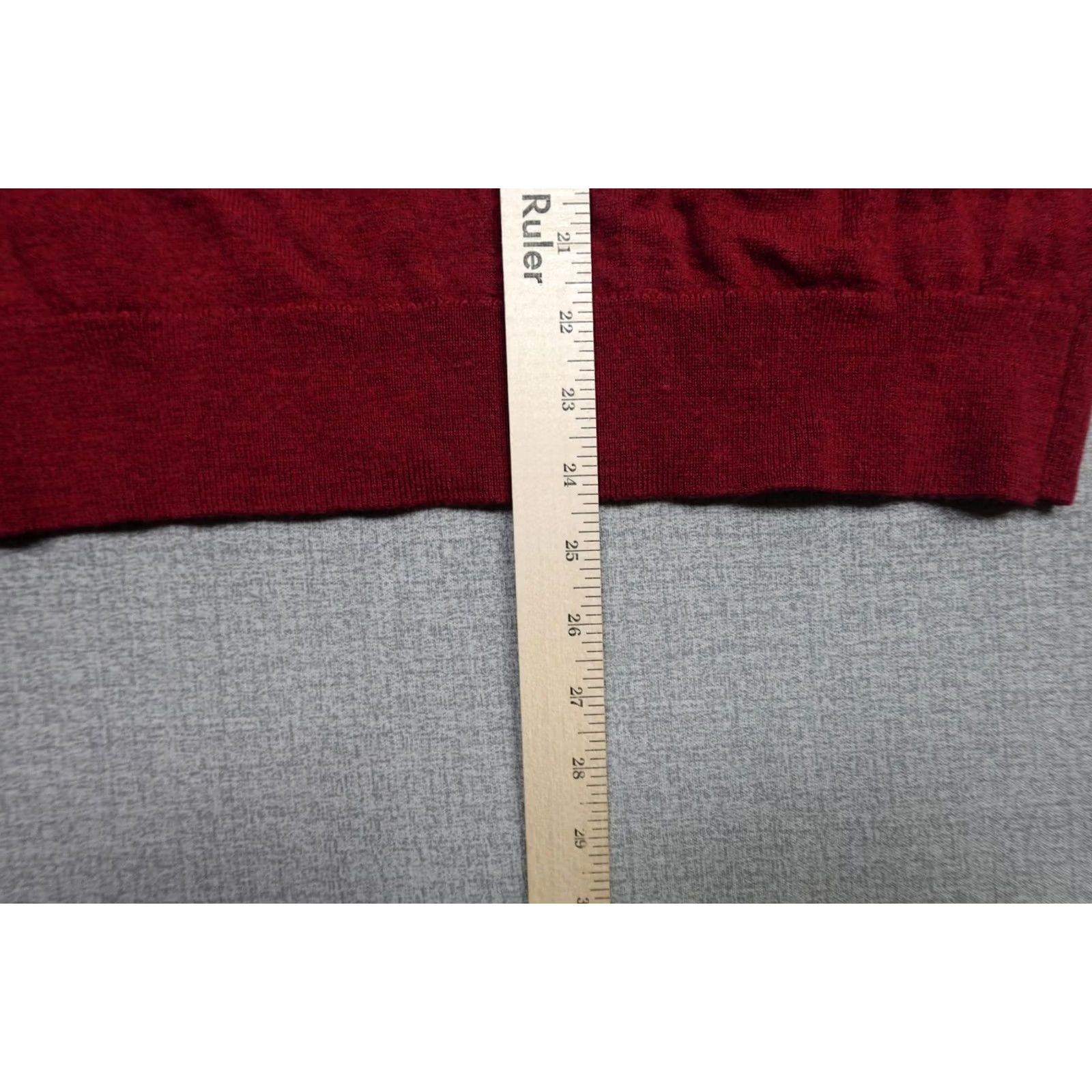 UNTUCKit UNTUCKit Sweater Mens Medium Red Merino Wool Quarter Zip Mock Neck Pullover Size US M / EU 48-50 / 2 - 7 Thumbnail
