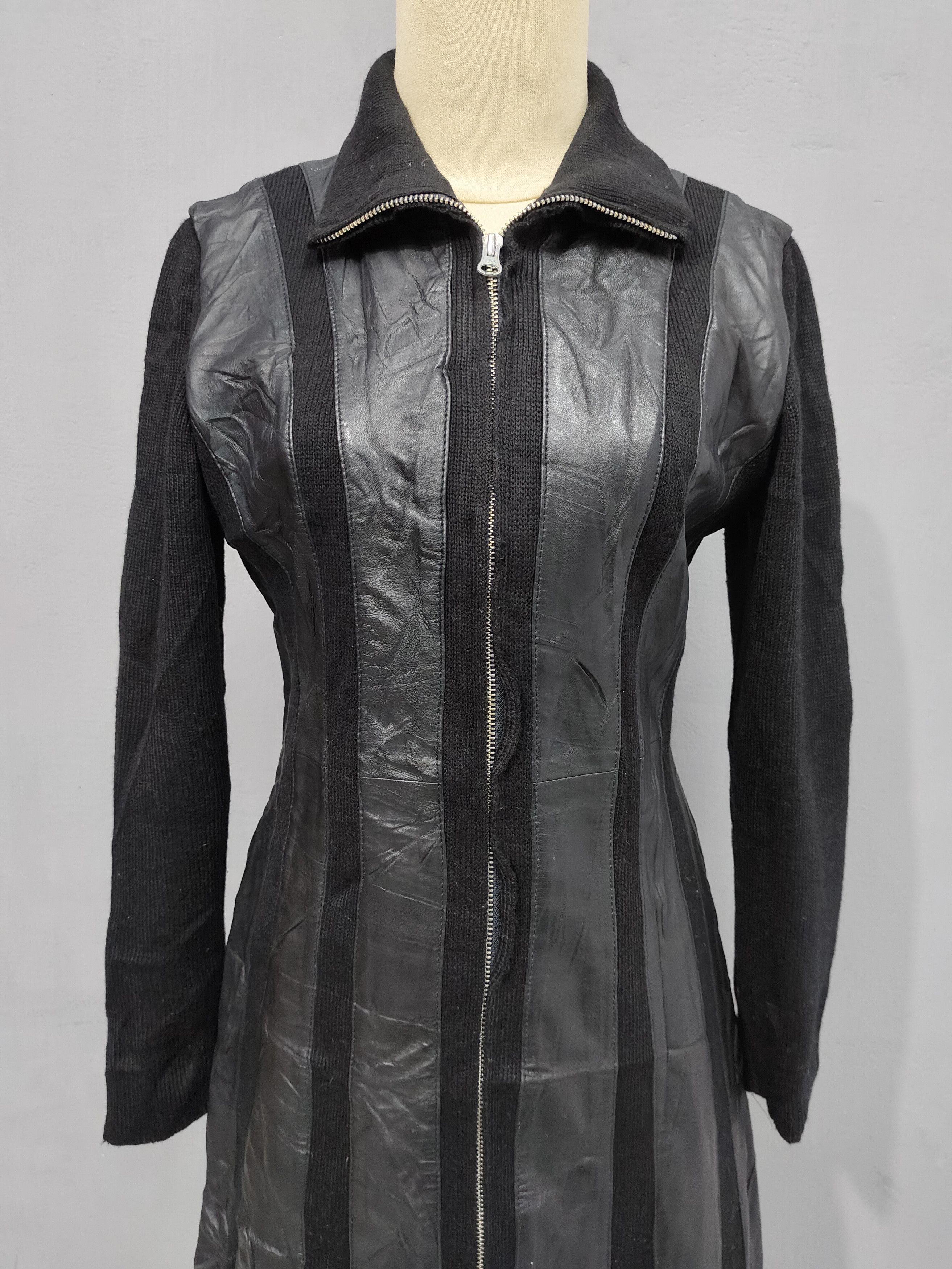 Otto 90s OTTO Collection- Hybrid Panel Lamb Leather Knit Coats Size M / US 6-8 / IT 42-44 - 9 Thumbnail
