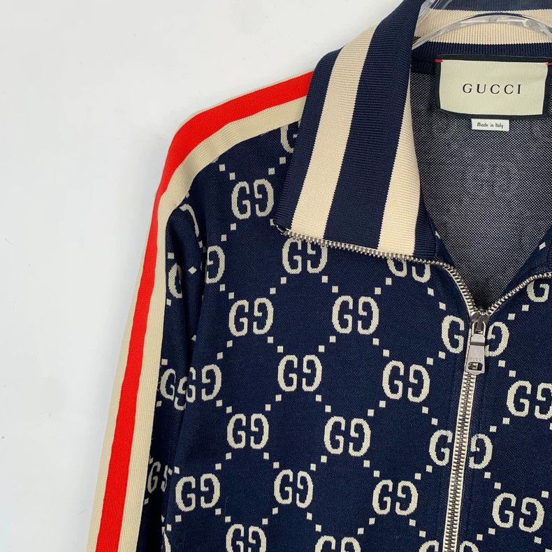 Gucci Gucci Blue logo old flower full print zipper jacket 2502-Ne Size US M / EU 48-50 / 2 - 3 Thumbnail