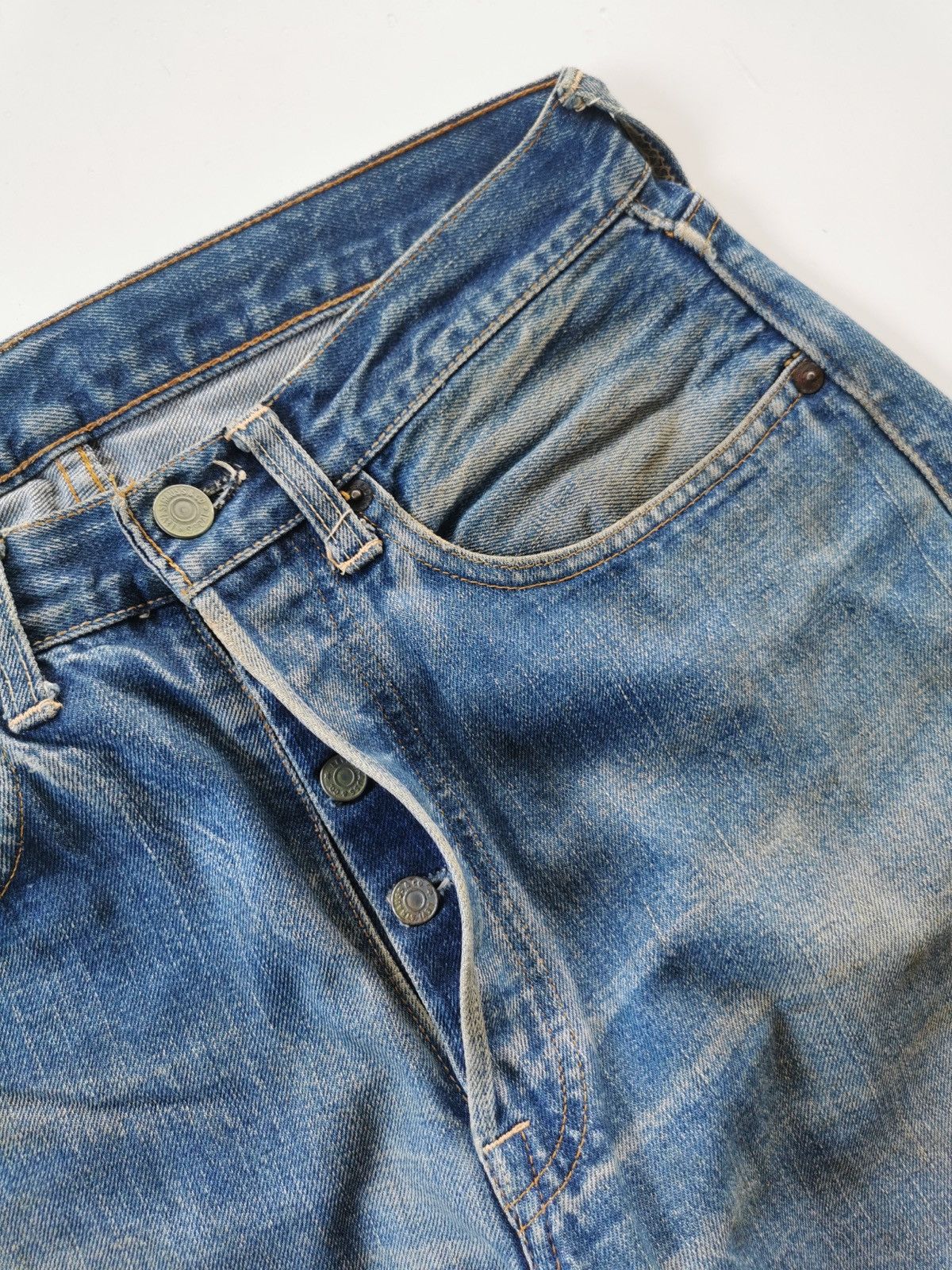 Levi's × Vintage Levis Vintage Rindem Top Button Stamp No 8 Selvedge Denim Size US 28 / EU 44 - 11 Thumbnail