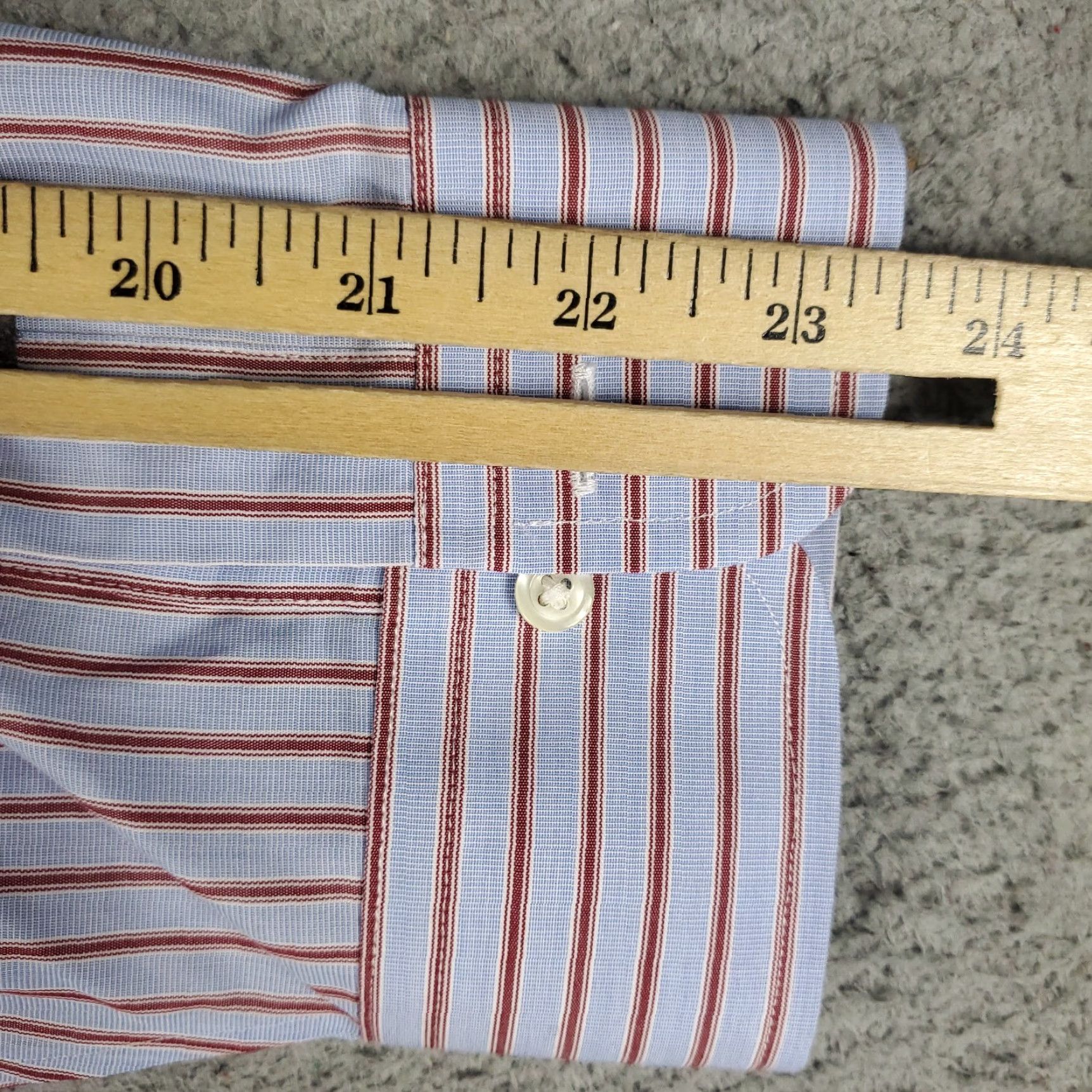 Brooks Brothers Brooks Brothers Dress Shirt Mens 17 Blue Striped Button-Down Long Sleeve Regular Fit Non-Iron Cotton M 17 in Blue Mens Dress Shirt Size 46R - 7 Thumbnail