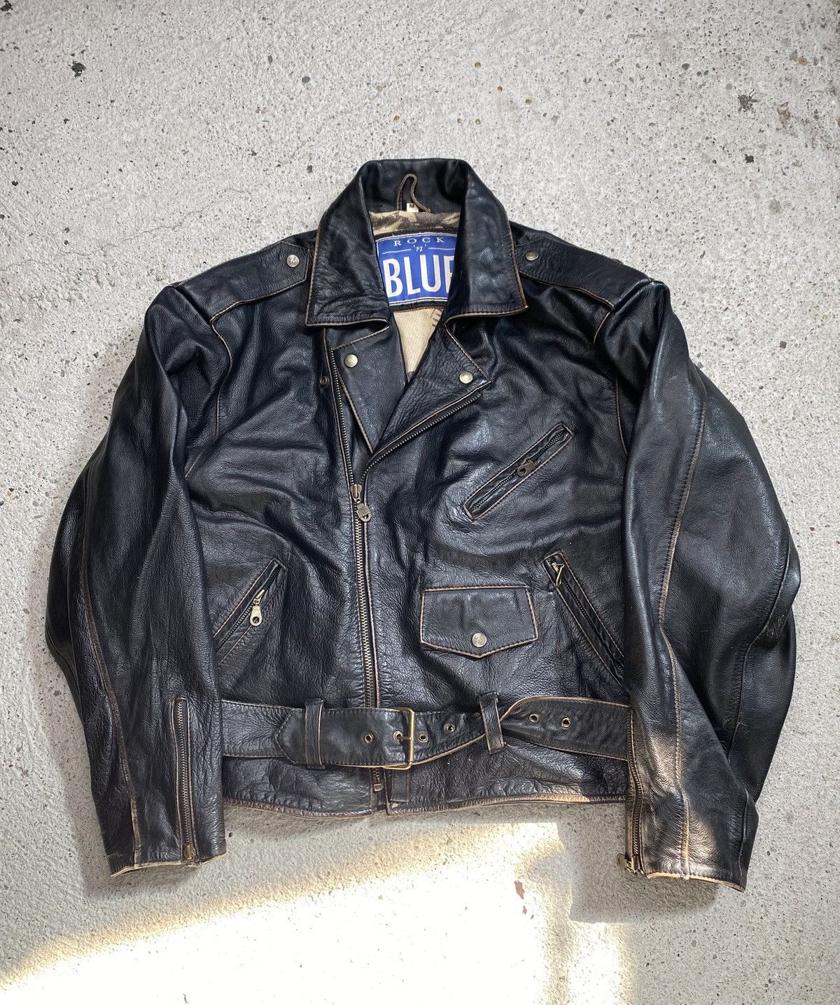 Japanese Brand Vintage biker leather jacket black assimetrical japan Size US M / EU 48-50 / 2 - 1 Thumbnail