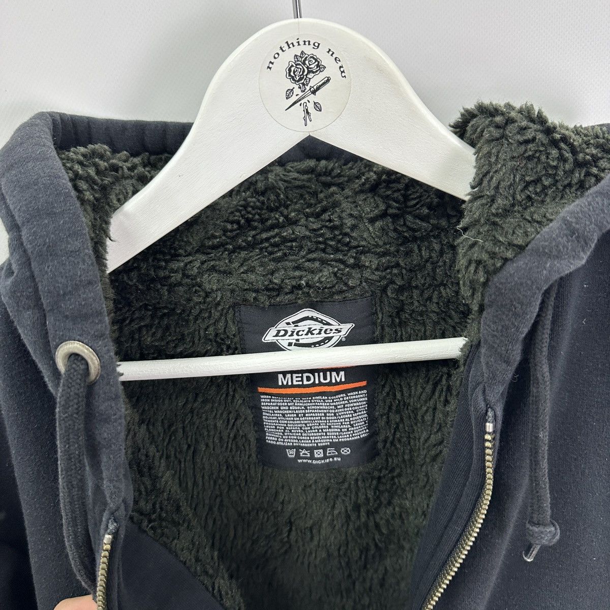 Dickies Vintage 00s Dickies Zip Up Sherpa Hoodie Black y2k workwear Size US M / EU 48-50 / 2 - 7 Thumbnail