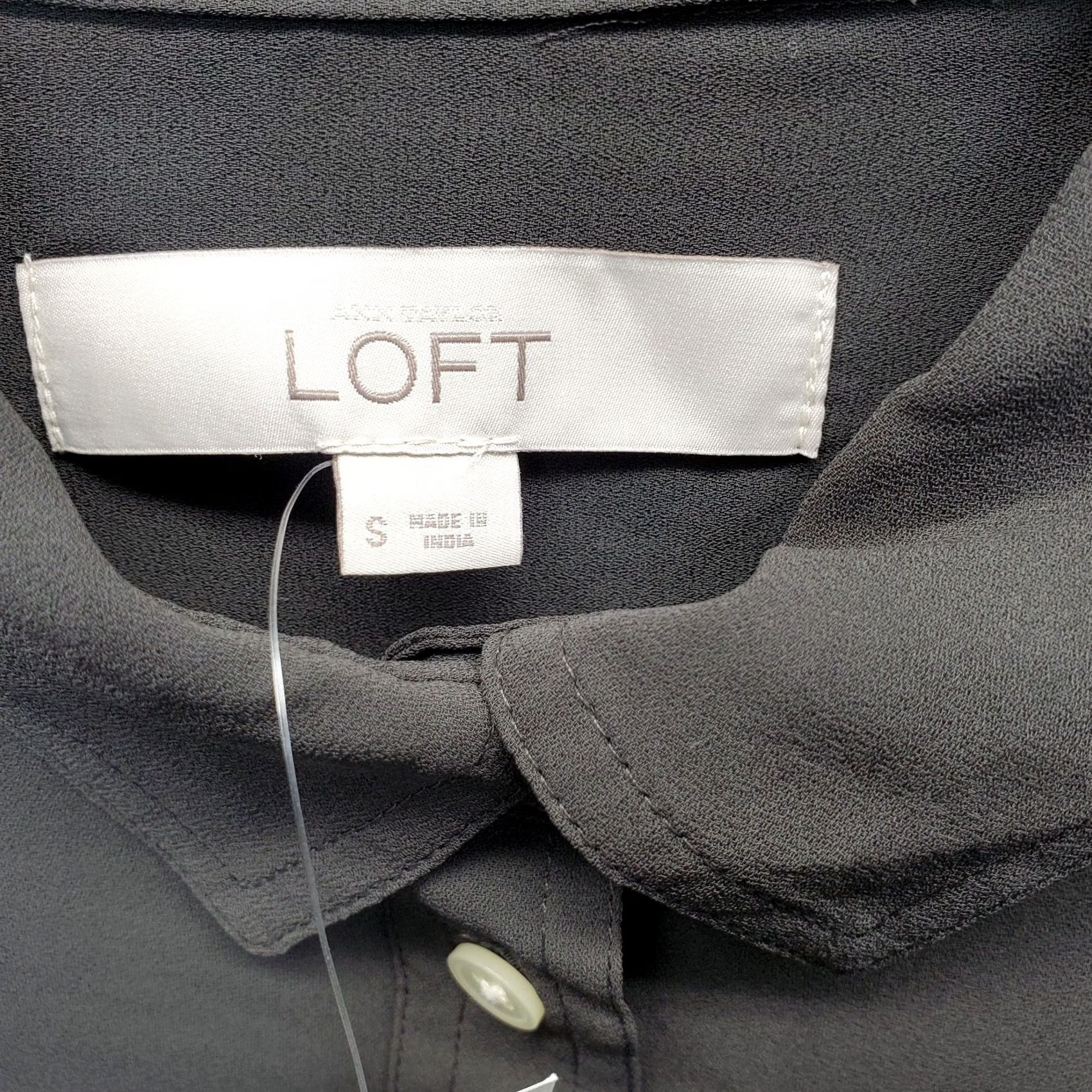 Loft LOFT Shirt Womens Small Gray Patch Pocket Roll Tab Sleeve Collared Button Up Size S / US 4 / IT 40 - 6 Thumbnail