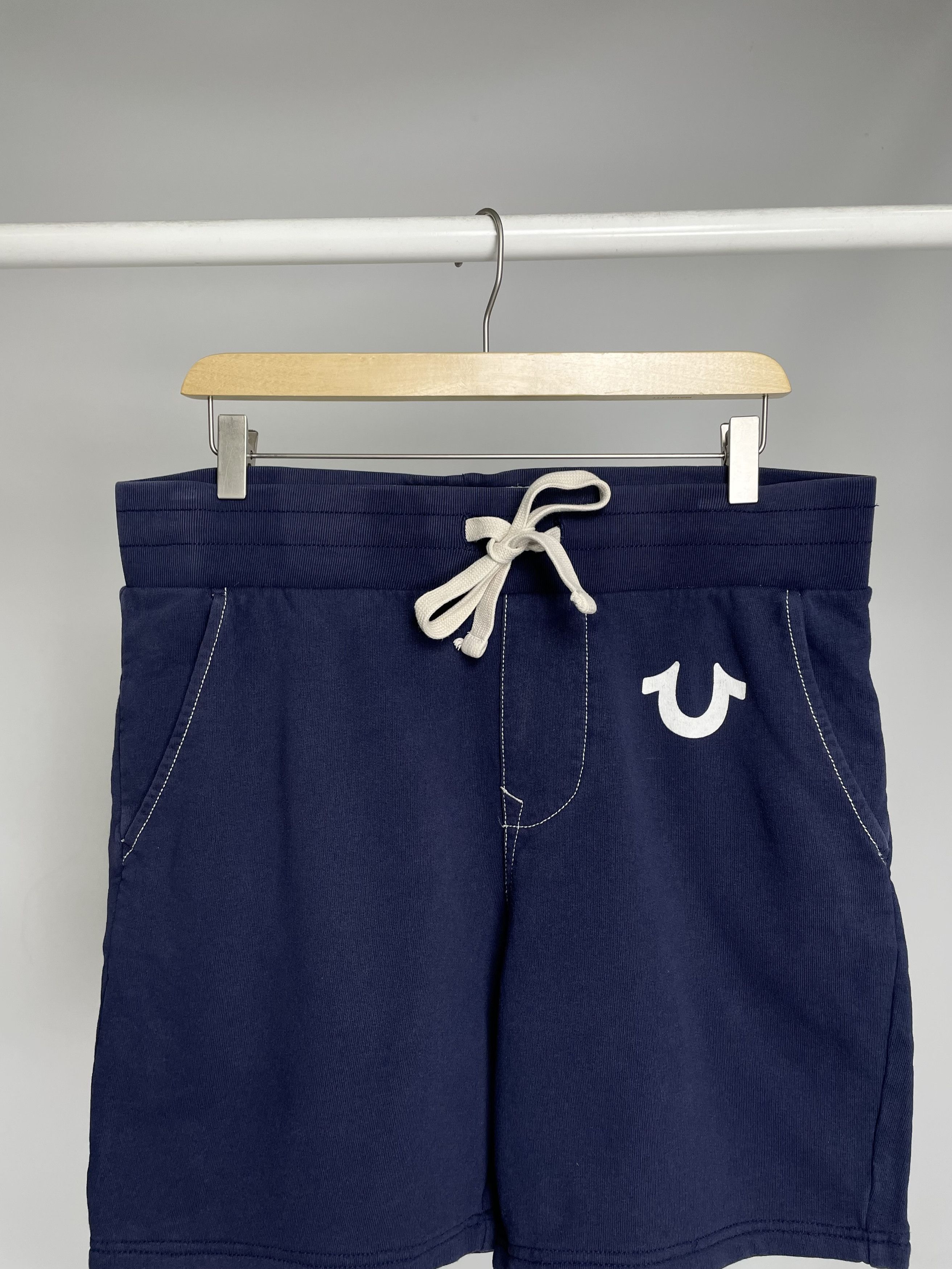 True Religion True Religion Navy Blue Logo Sweat Shorts Size US 30 / EU 46 - 4 Thumbnail